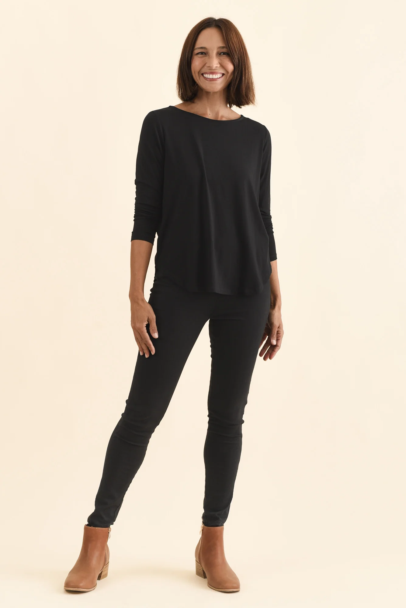 Adele Black Long Sleeve Bamboo Tee - Image 9