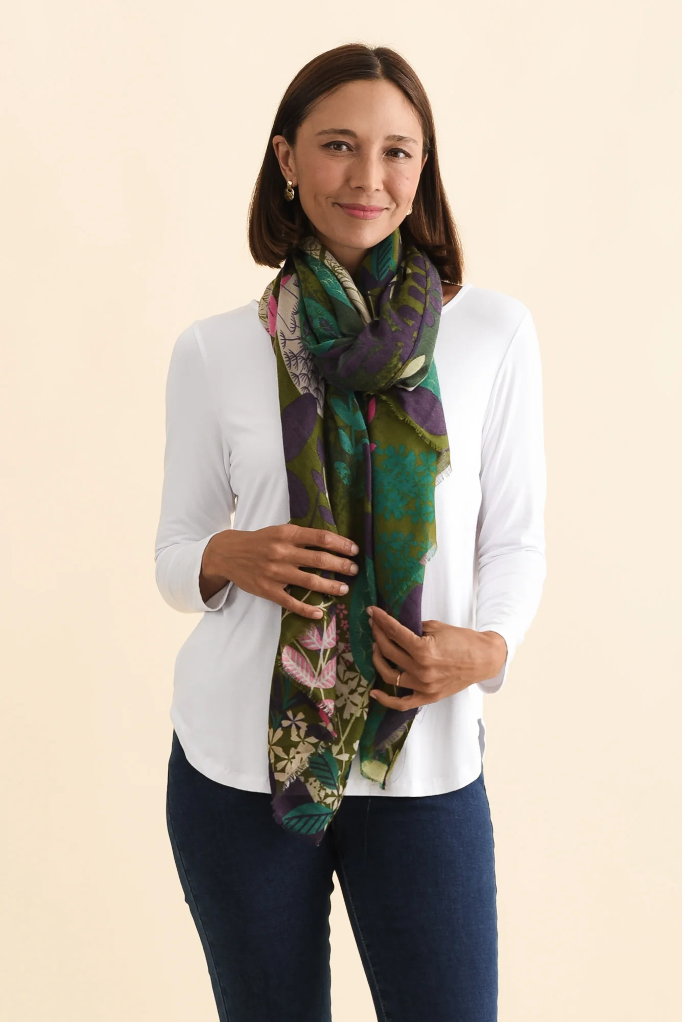 Bauer Green Floral Scarf