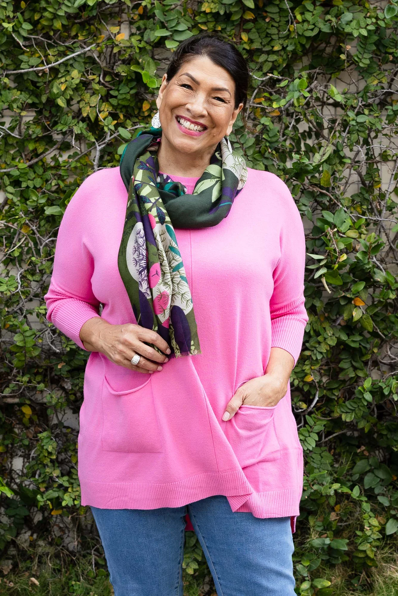 Bauer Green Floral Scarf - Image 4