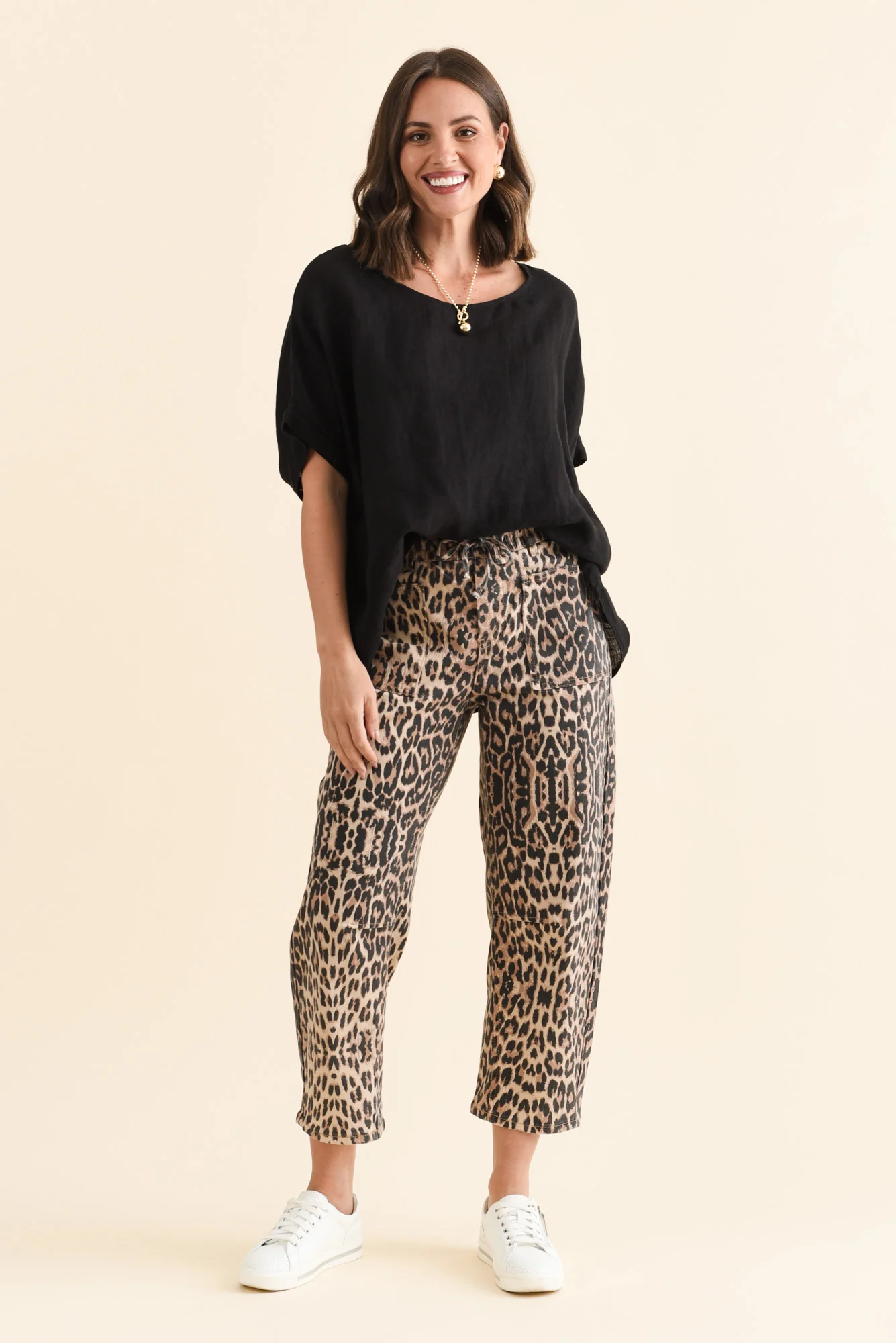 BB Barrel Brown Leopard Jeans - Image 2