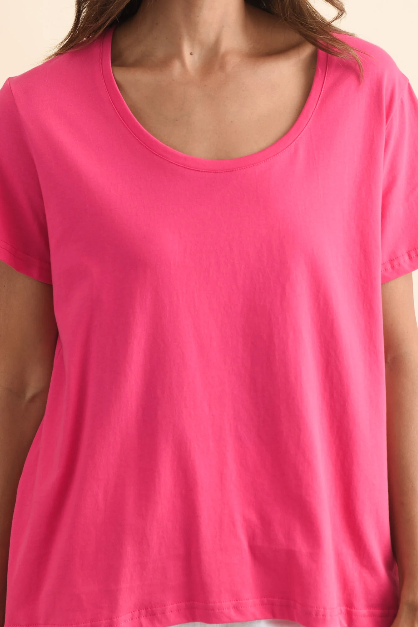 Beau Hot Pink Cotton Tee - Image 5