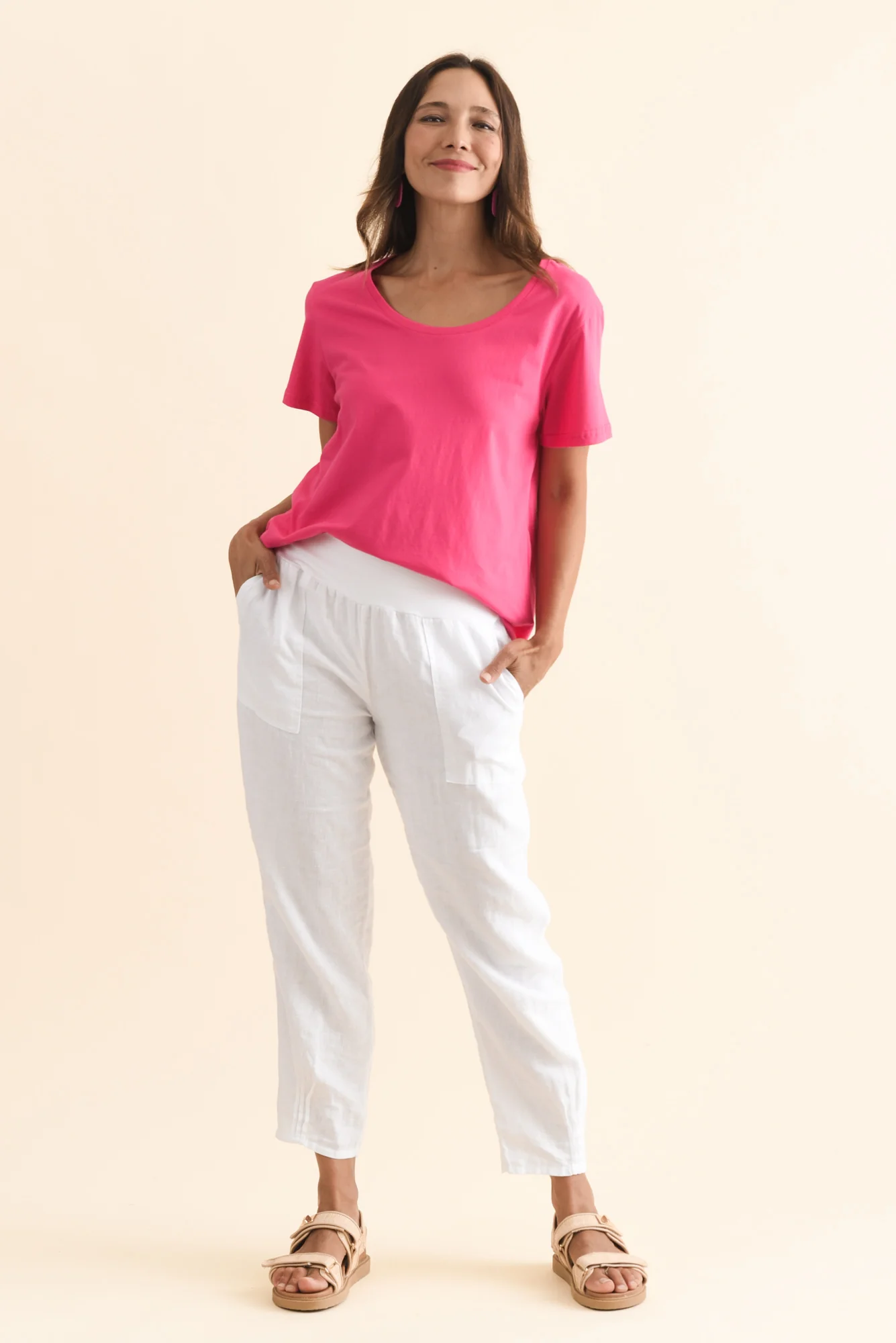 Beau Hot Pink Cotton Tee - Image 6