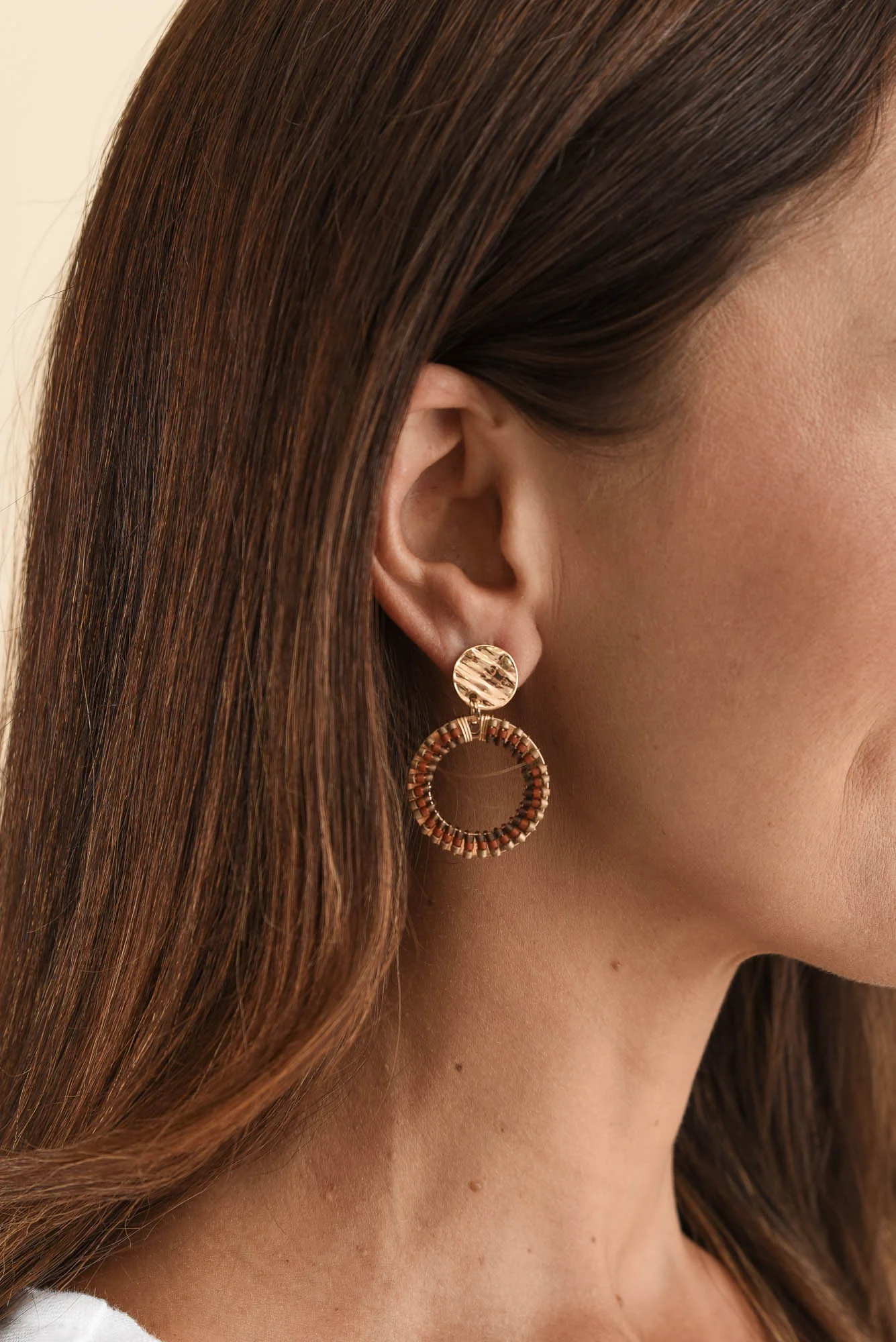 Belair Gold Beaded Drop Earrings - Image 2
