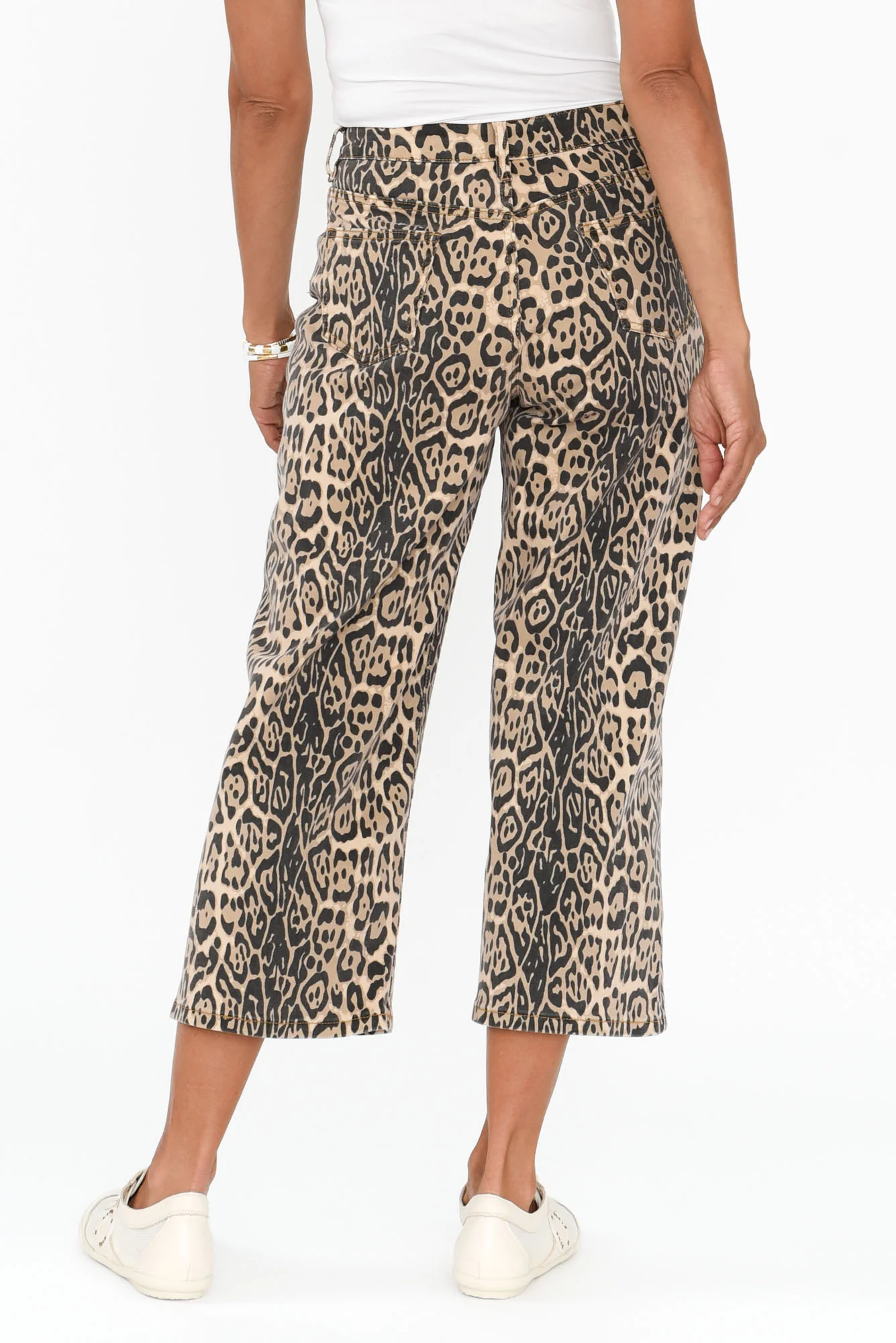 Bella Brown Leopard Crop Jeans - Image 6