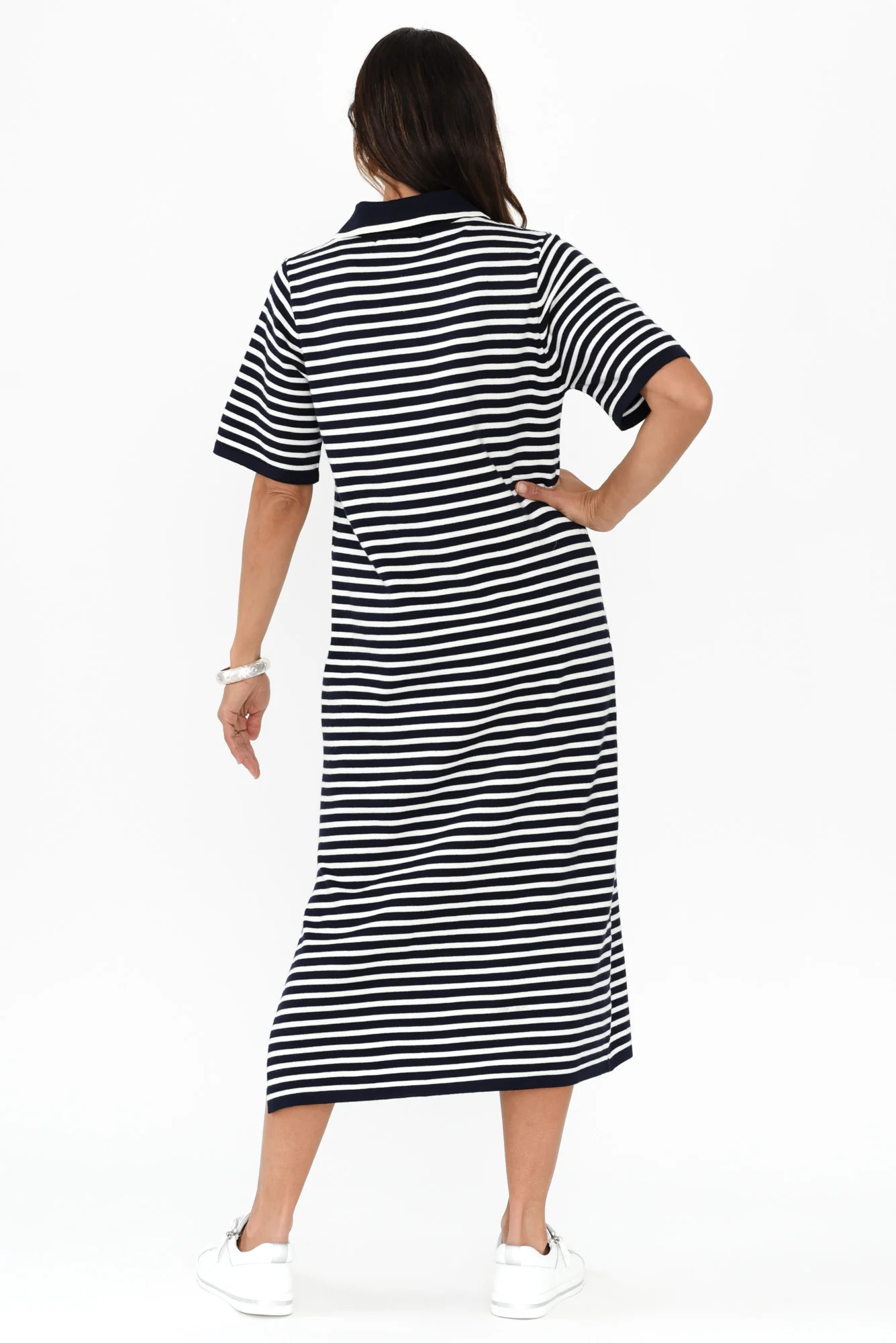 Benji Navy Stripe Cotton Tee Dress - Image 5