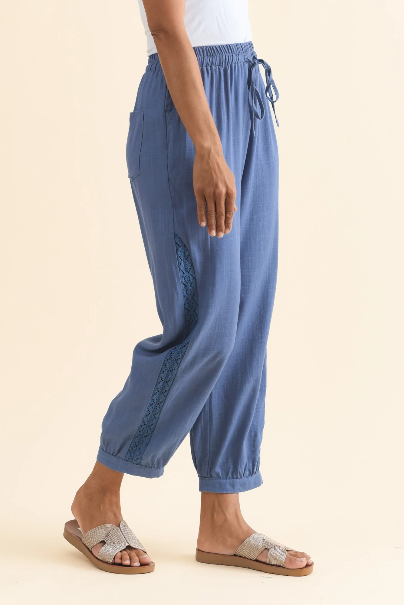 Beretta Steel Lace Linen Blend Pants - Image 3