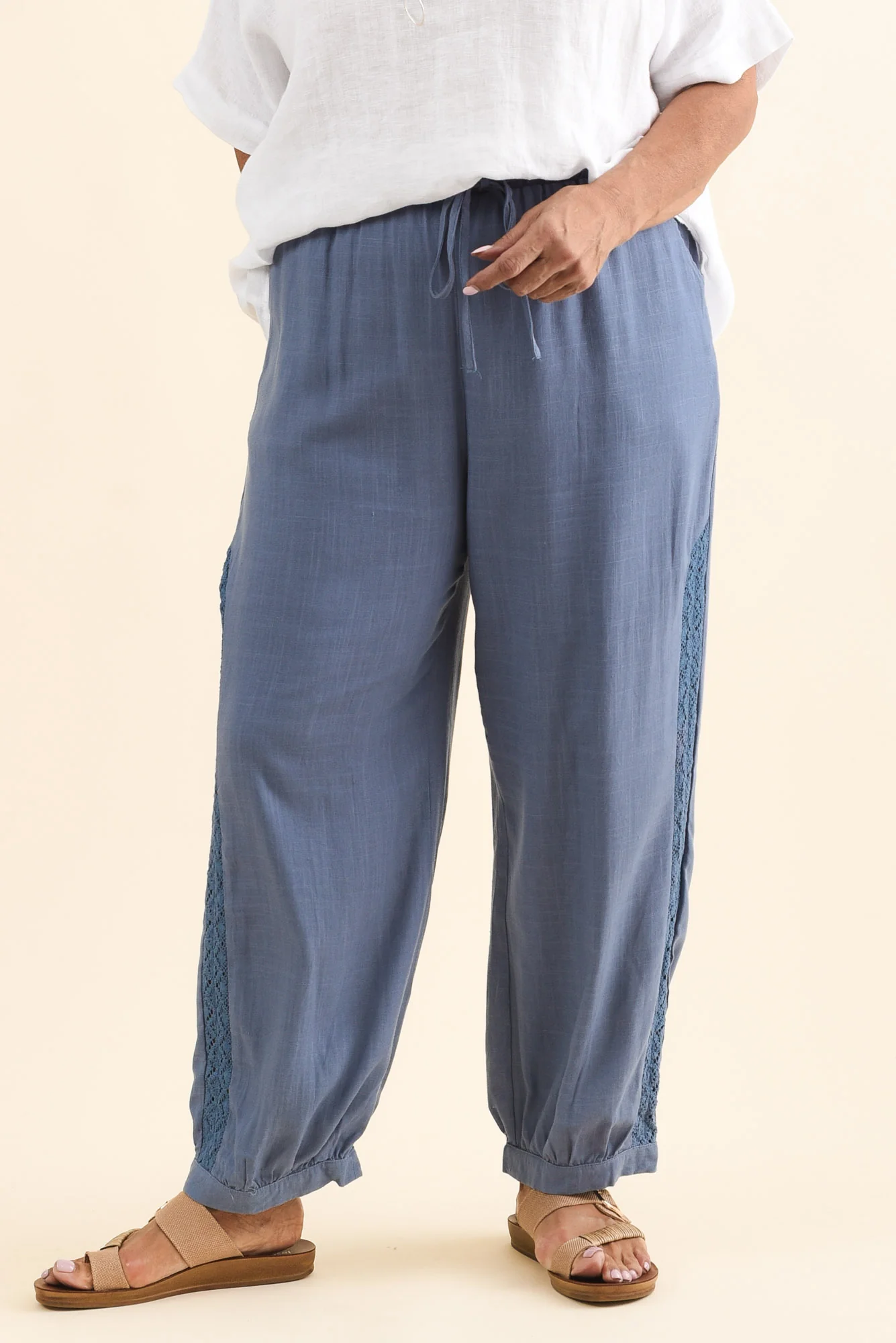 Beretta Steel Lace Linen Blend Pants - Image 8