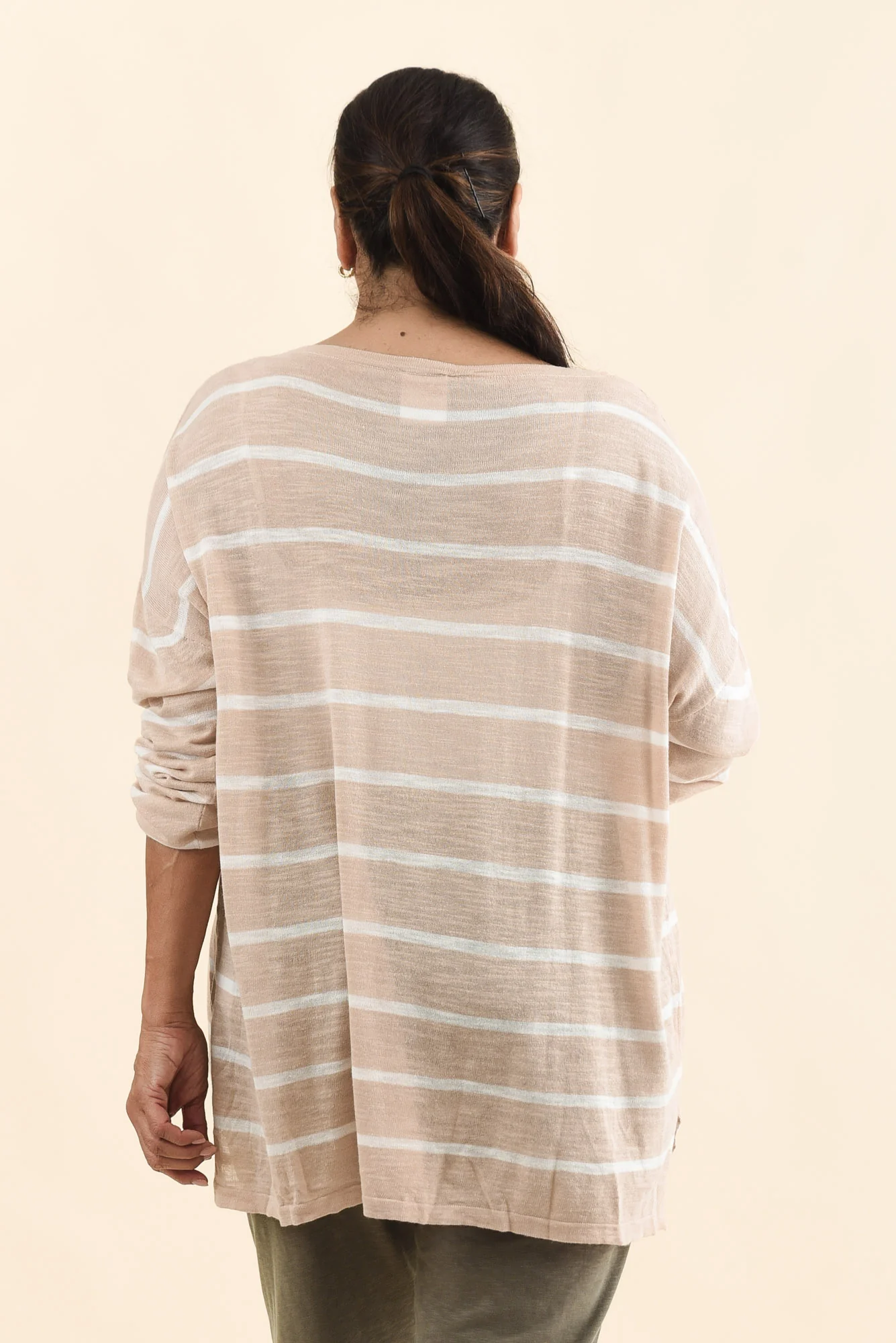 Berlin White Stripe Cotton Blend Knit Top - Image 11