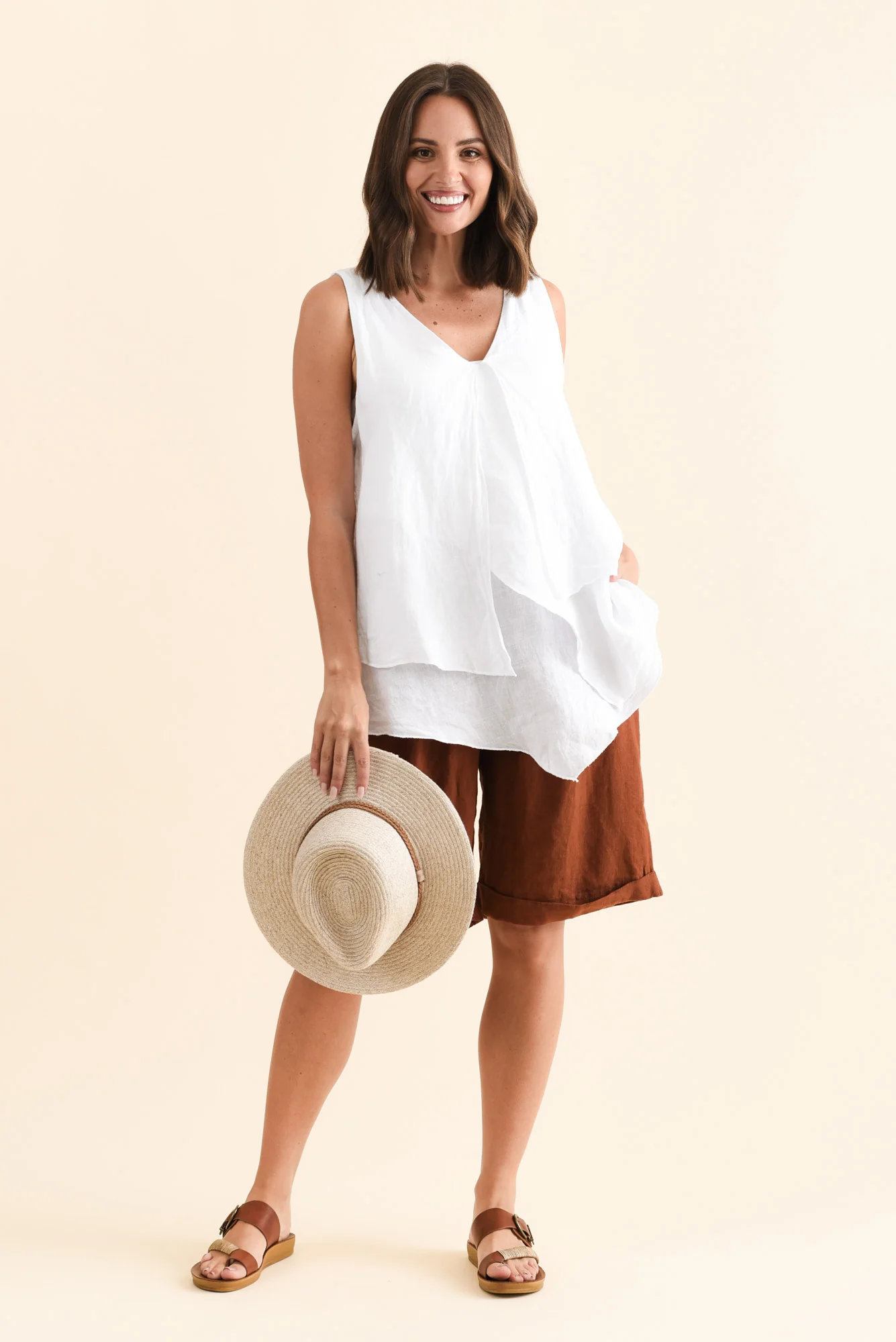 Betsy Rust Linen Pocket Shorts - Image 2