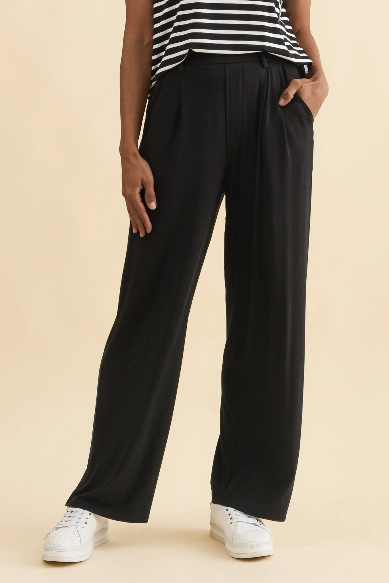 Billie Black Bamboo Wide Leg Pants