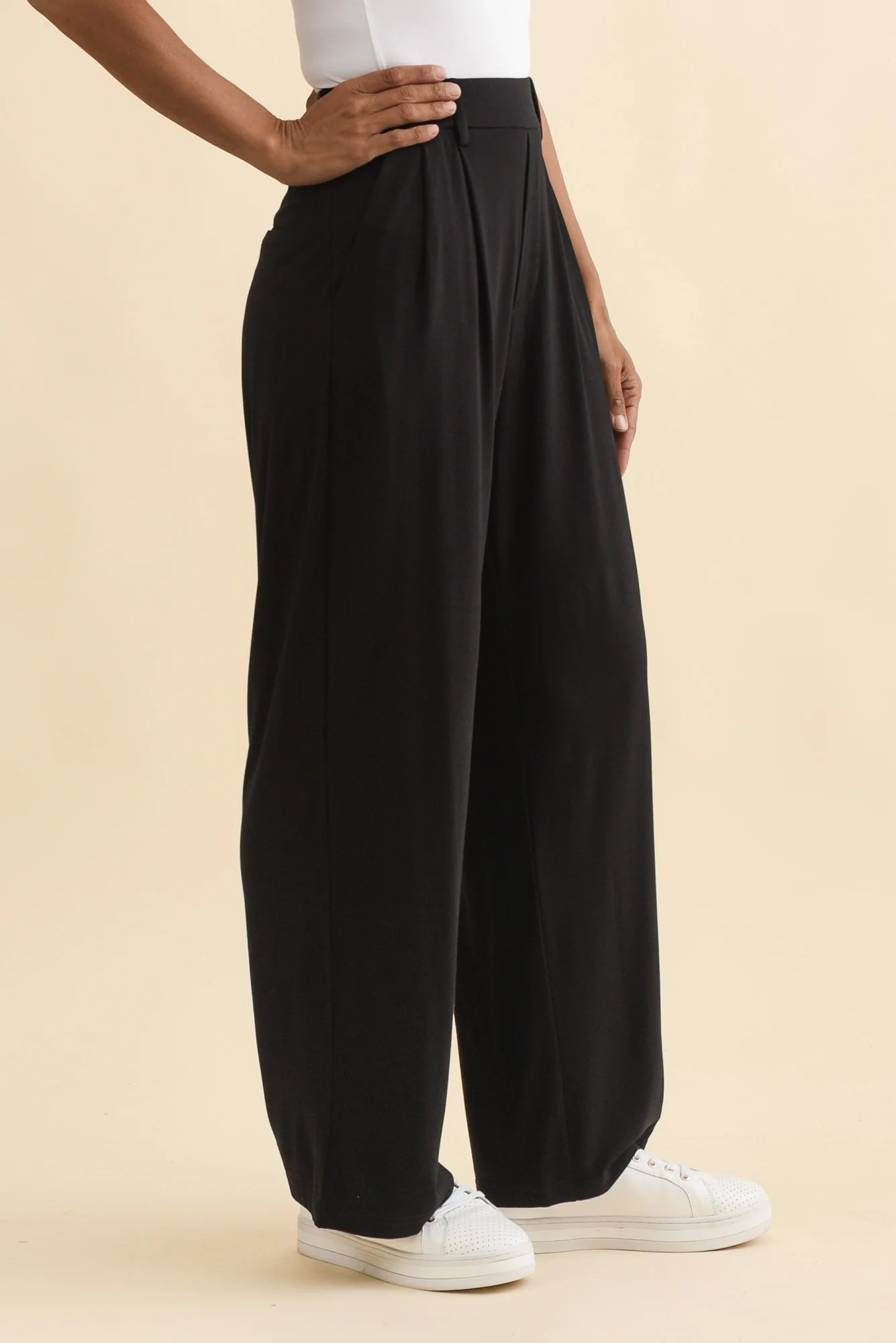 Billie Black Bamboo Wide Leg Pants - Image 3
