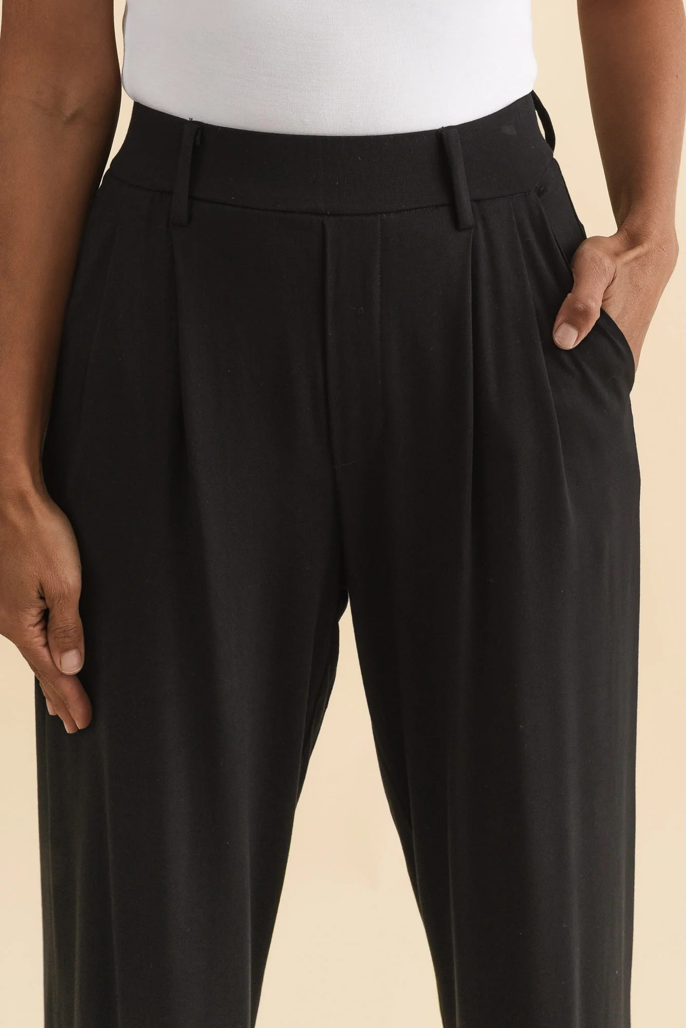 Billie Black Bamboo Wide Leg Pants - Image 5