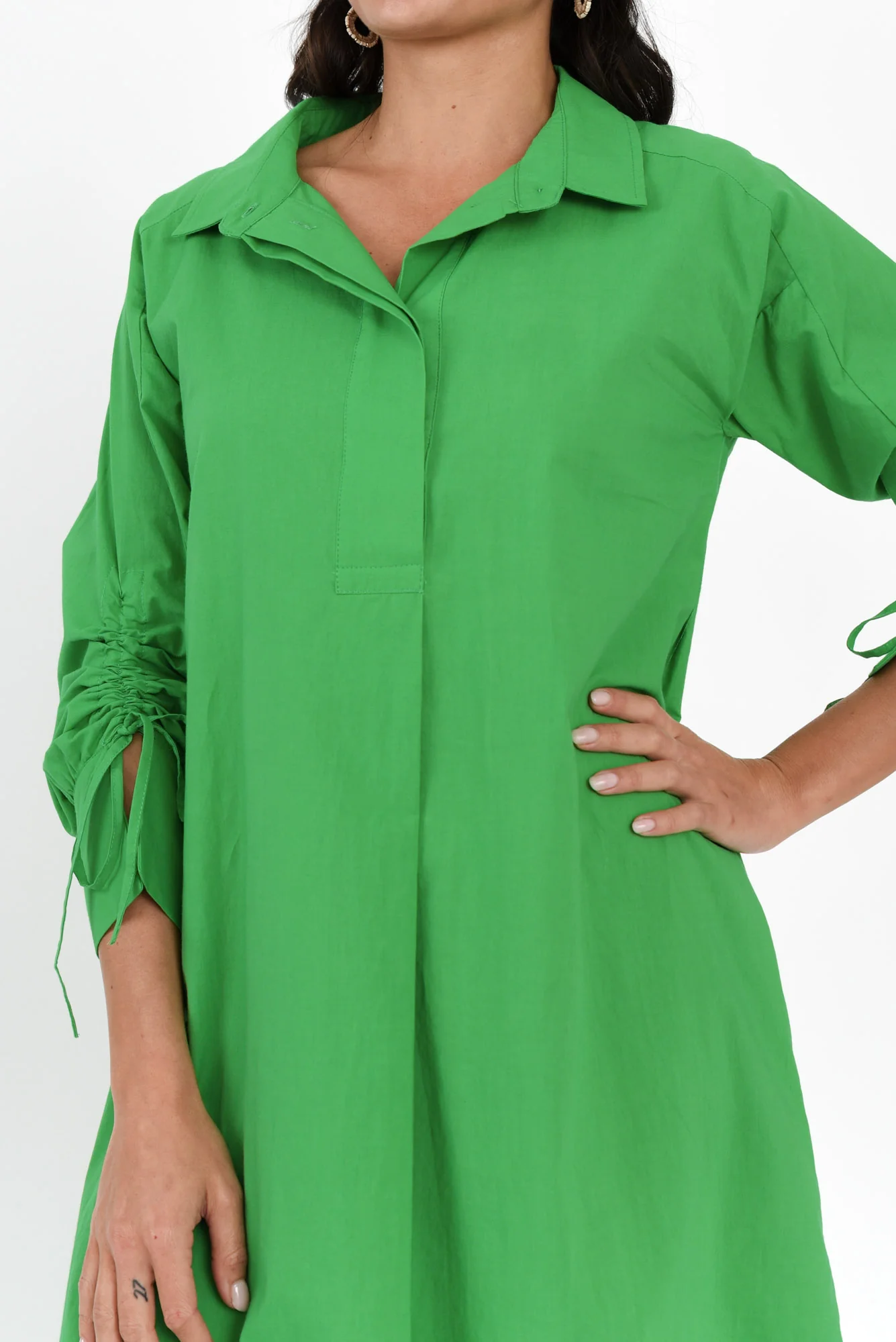 Billy Green Cotton Poplin Dress - Image 5