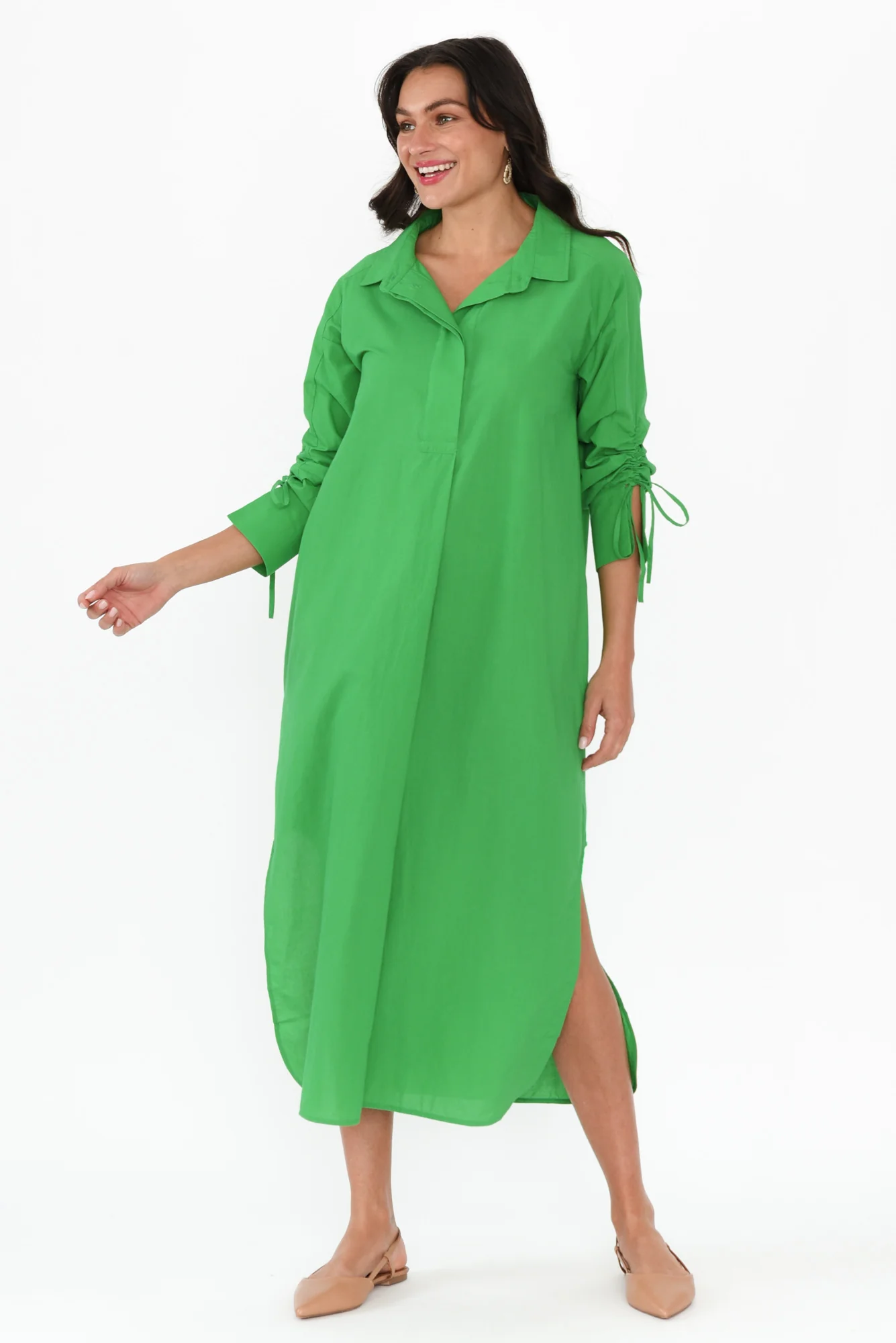 Billy Green Cotton Poplin Dress - Image 6
