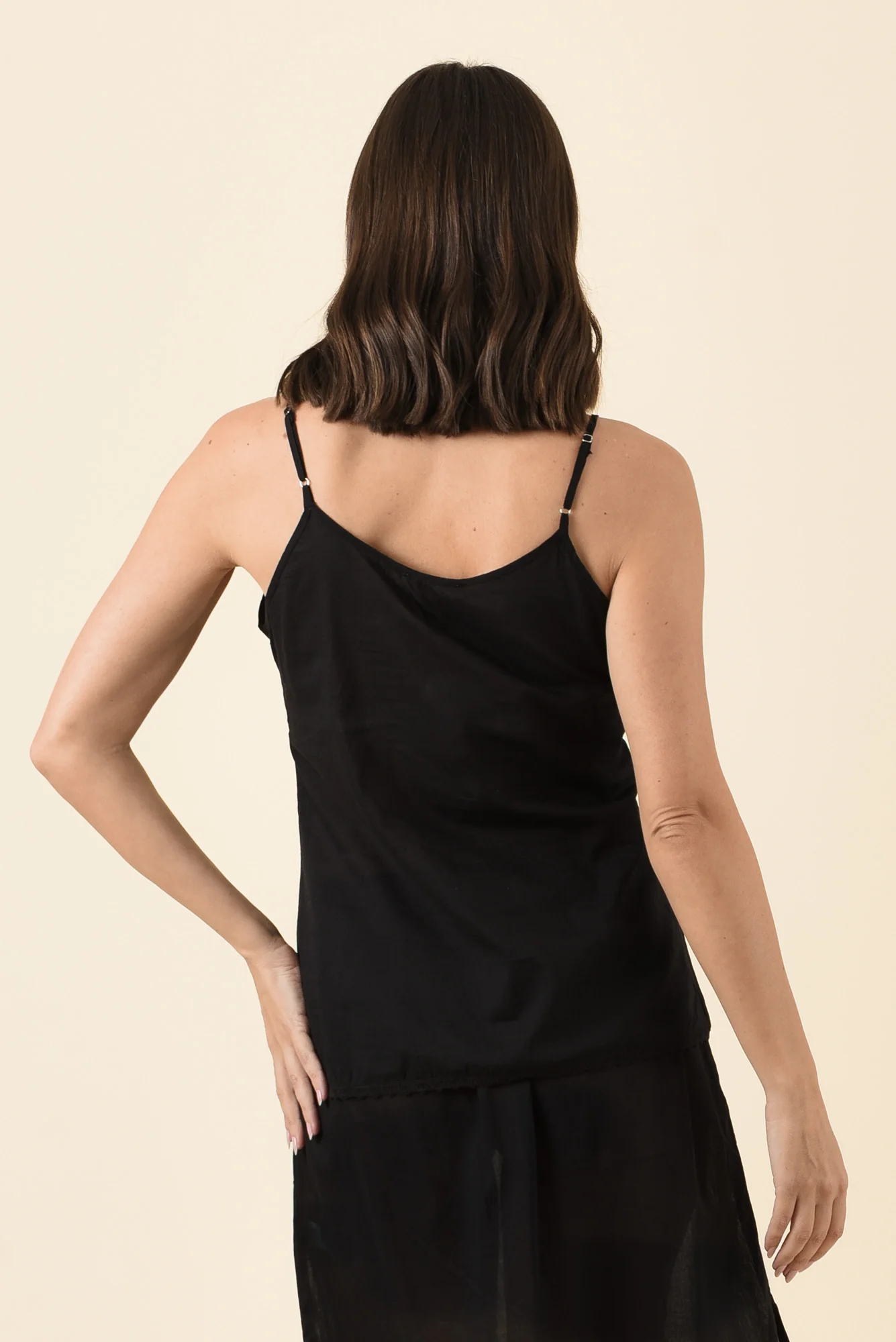 Black Cotton Slip Cami - Image 4