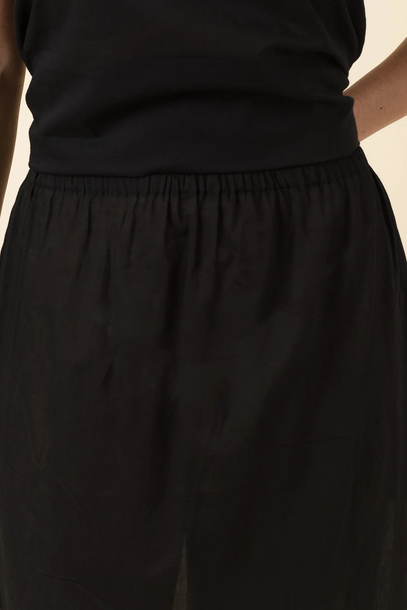 Black Cotton Slip Skirt - Image 5
