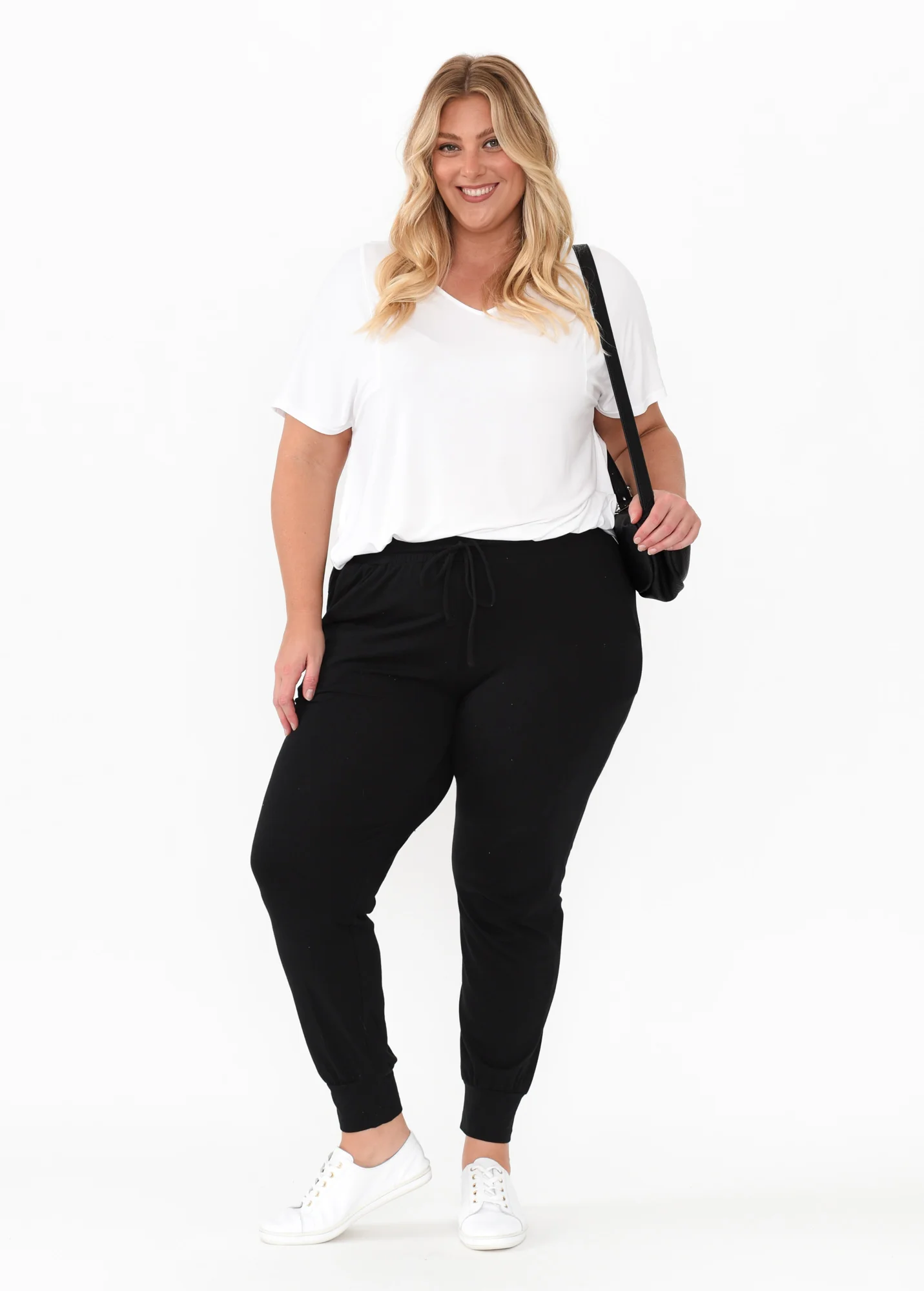 Black Cotton Everyday Tie Sweatpants - Image 10
