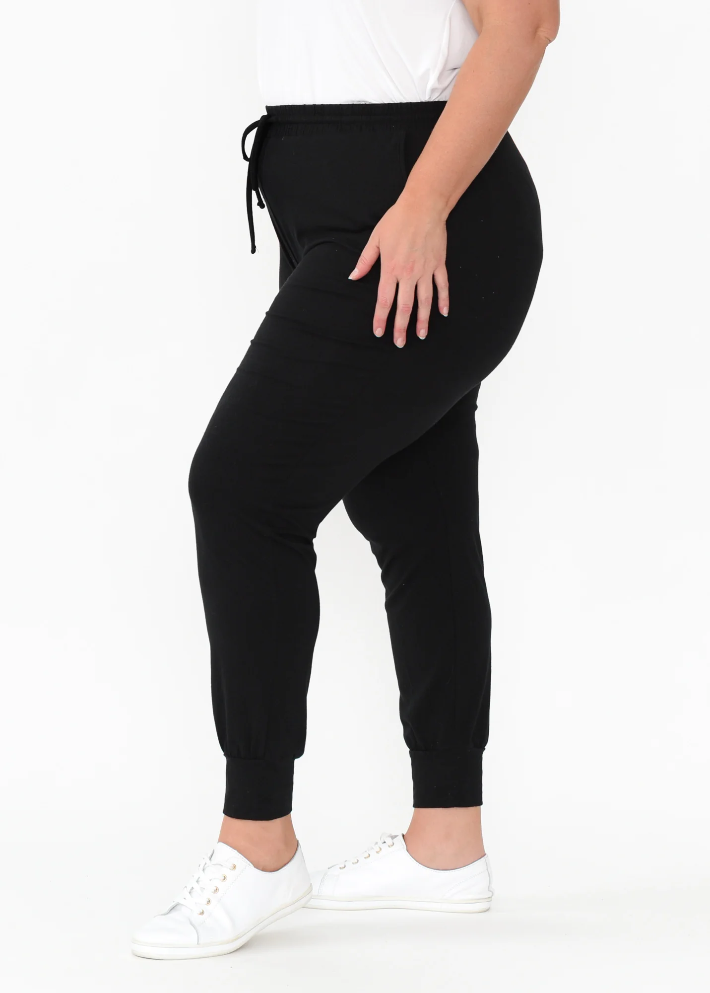 Black Cotton Everyday Tie Sweatpants - Image 11