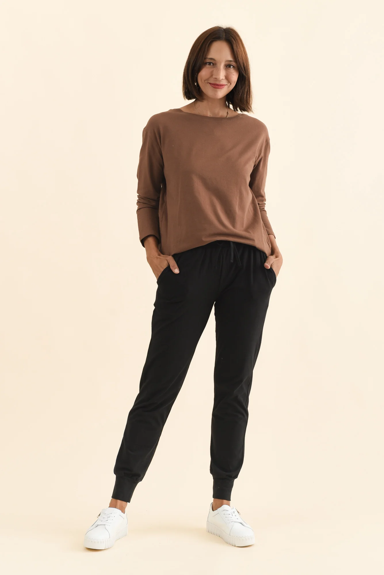 Black Cotton Everyday Tie Sweatpants - Image 8