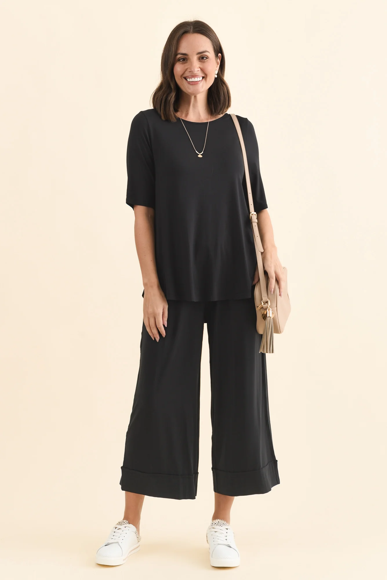Buttery Black Half Sleeve Top - Image 2