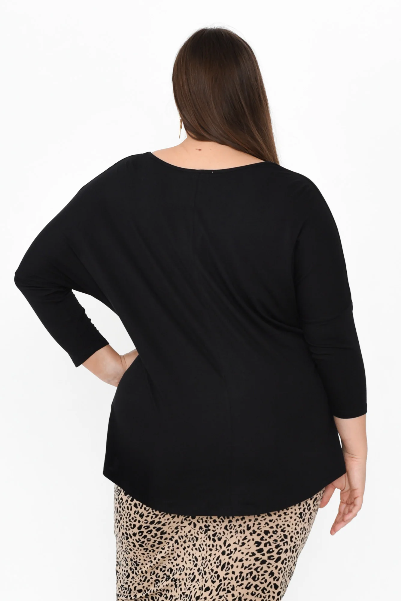 Black Milan 3/4 Sleeve Top - Image 12