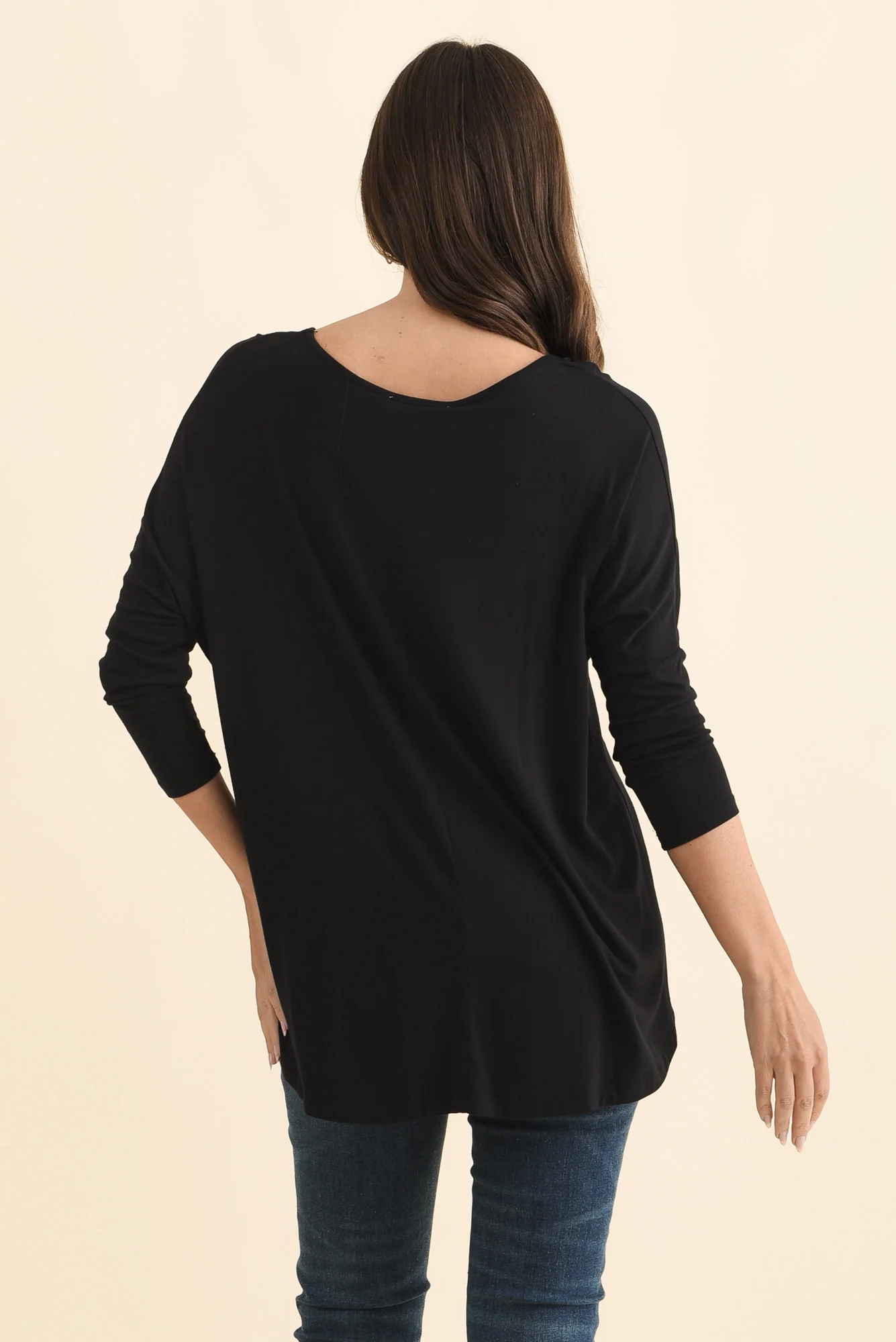 Black Milan 3/4 Sleeve Top - Image 6