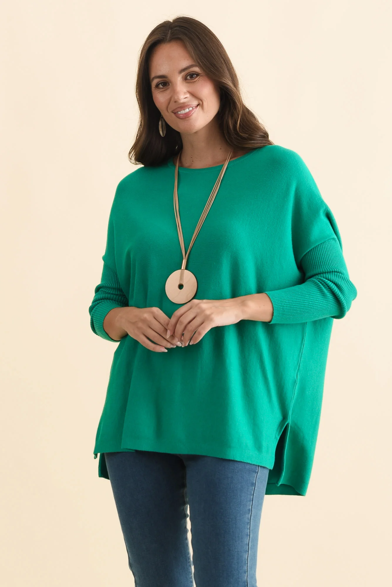 Blakely Teal Batwing Jumper