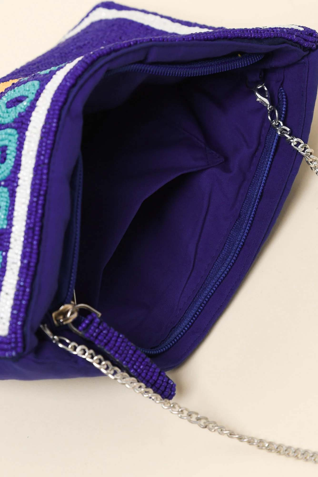 Blue St Tropez Beaded Clutch - Image 3