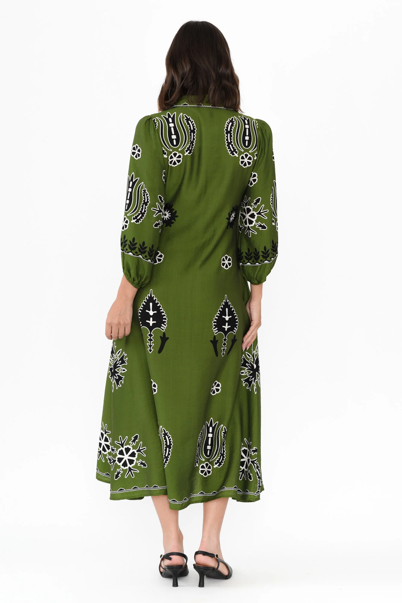 Blythe Green Abstract Shirt Dress - Image 4