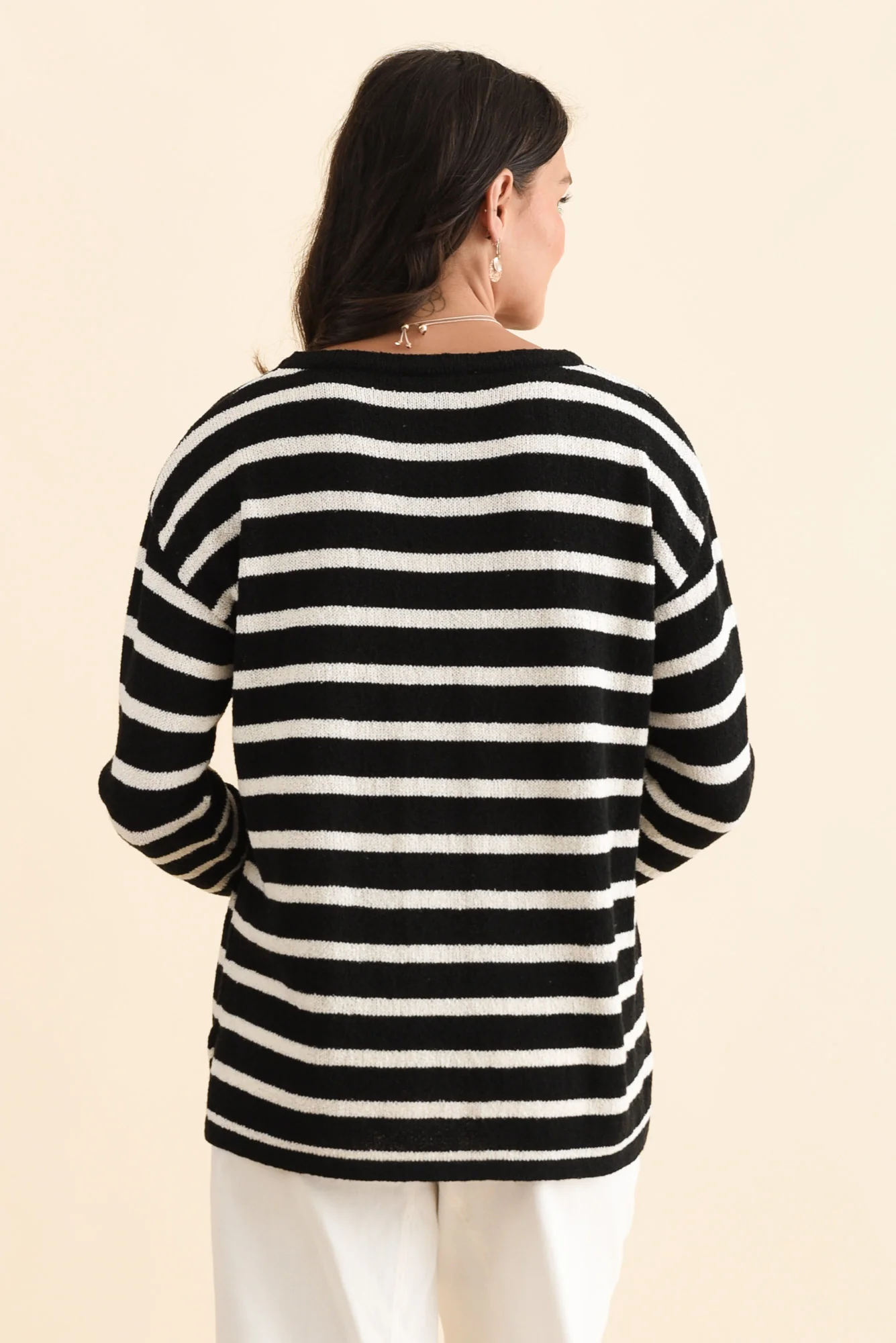 Bradford Black Stripe Knit Top - Image 4