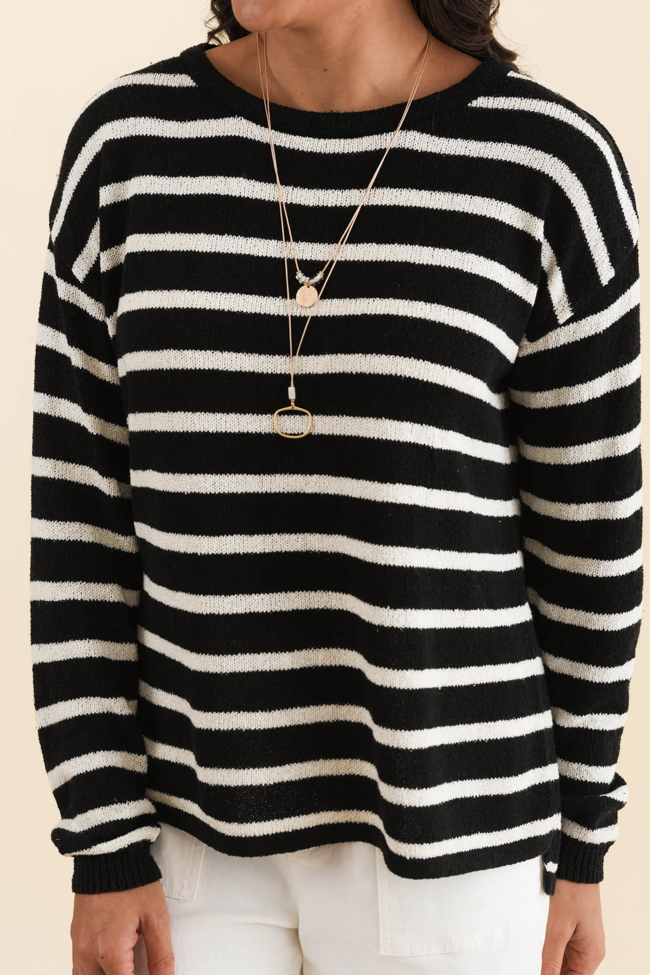 Bradford Black Stripe Knit Top - Image 5