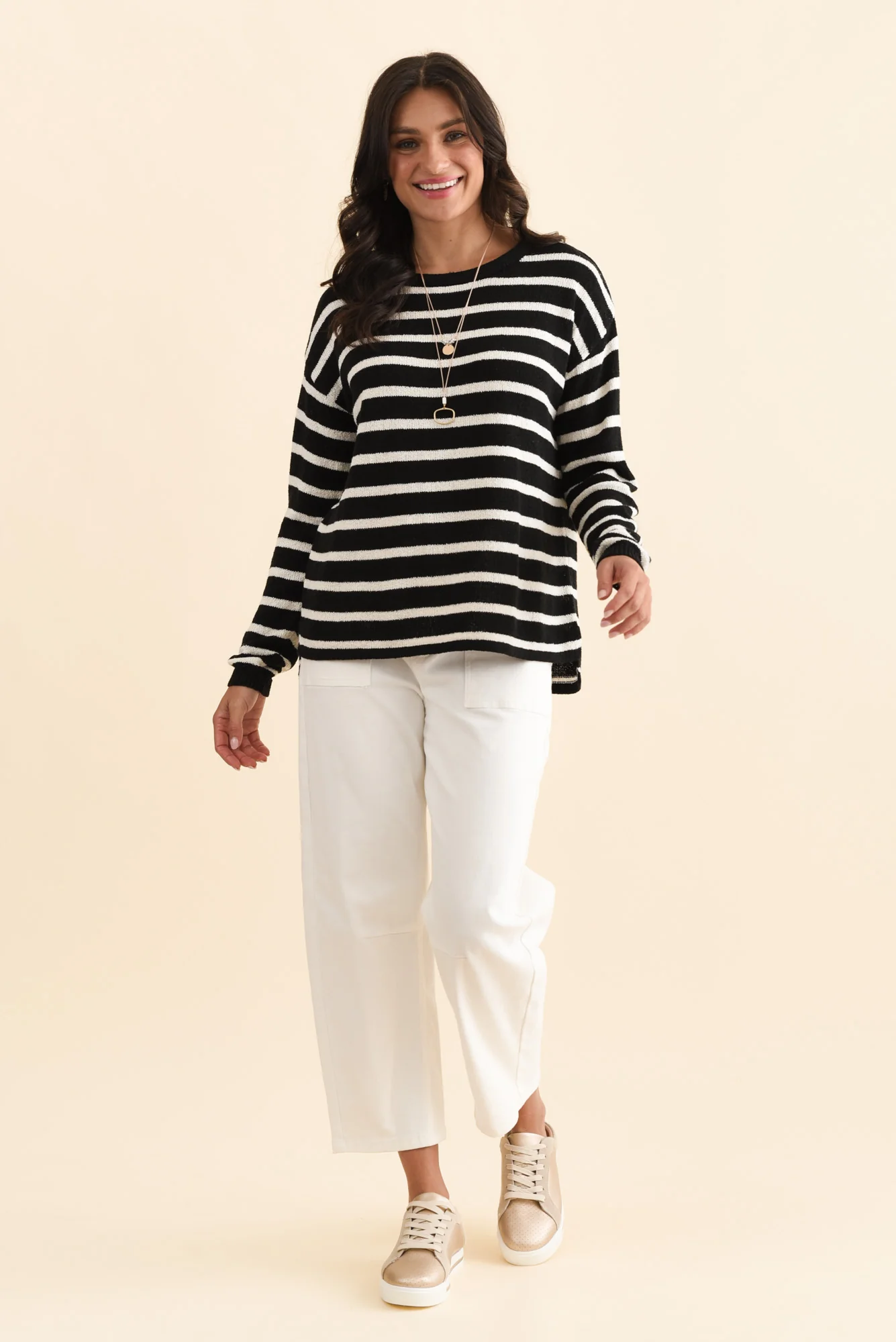 Bradford Black Stripe Knit Top - Image 6