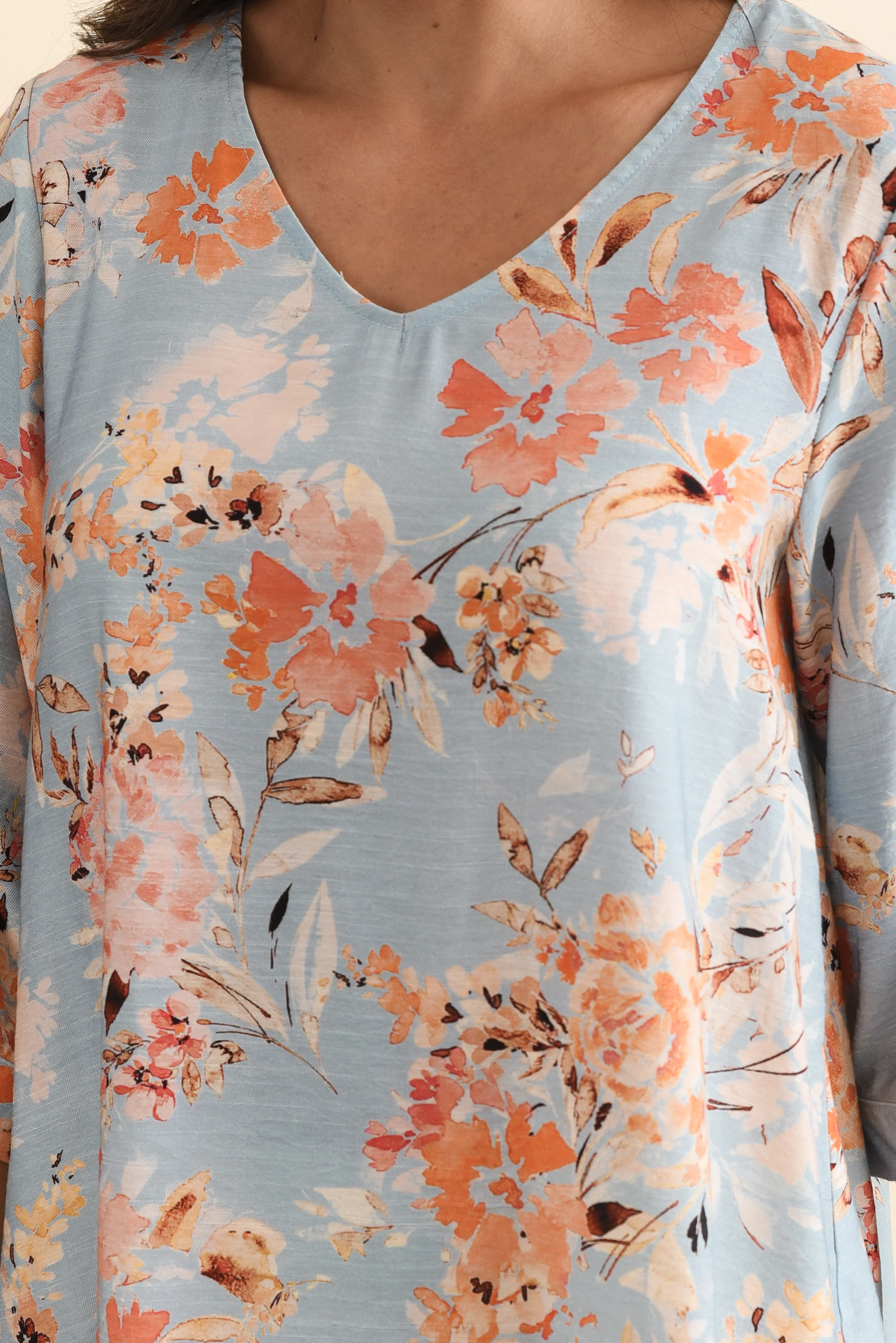 Breanne Blue Garden Button Top - Image 6