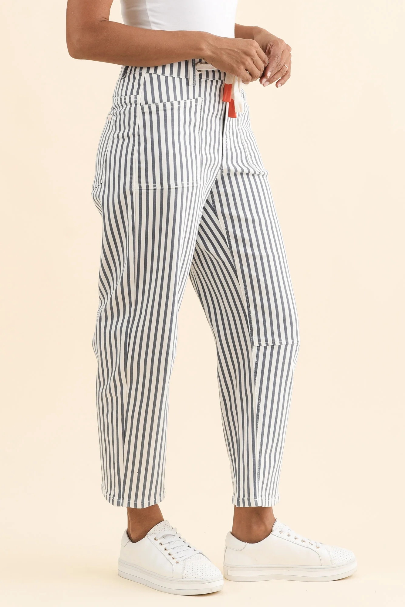 Breslin Blue Stripe Barrel Jeans - Image 4