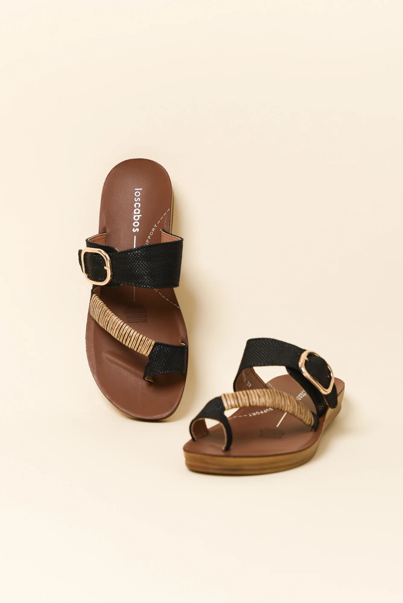Bria Black Raffia Slide - Image 2
