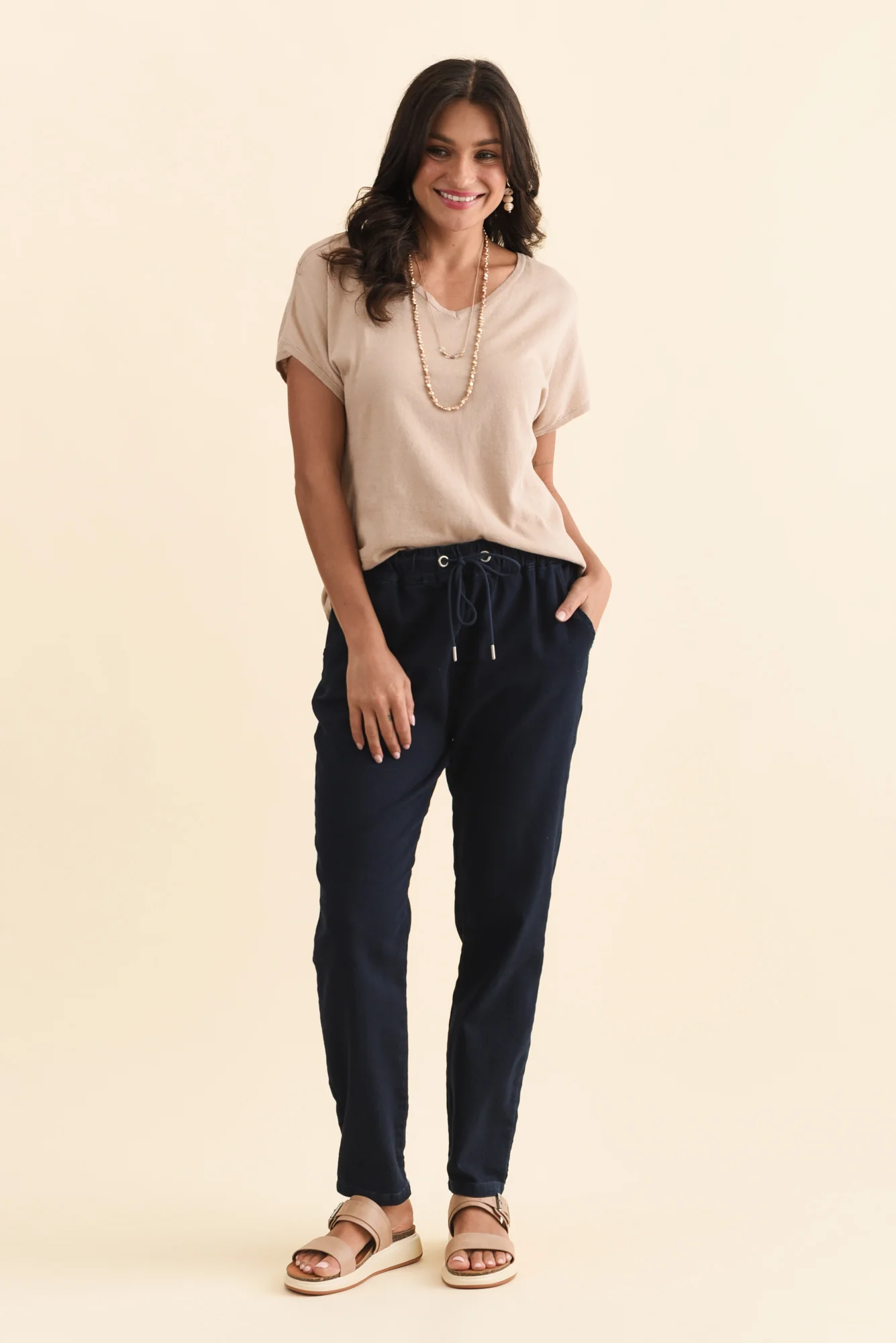Brooks Dark Blue Cotton Blend Jogger Pants - Image 6
