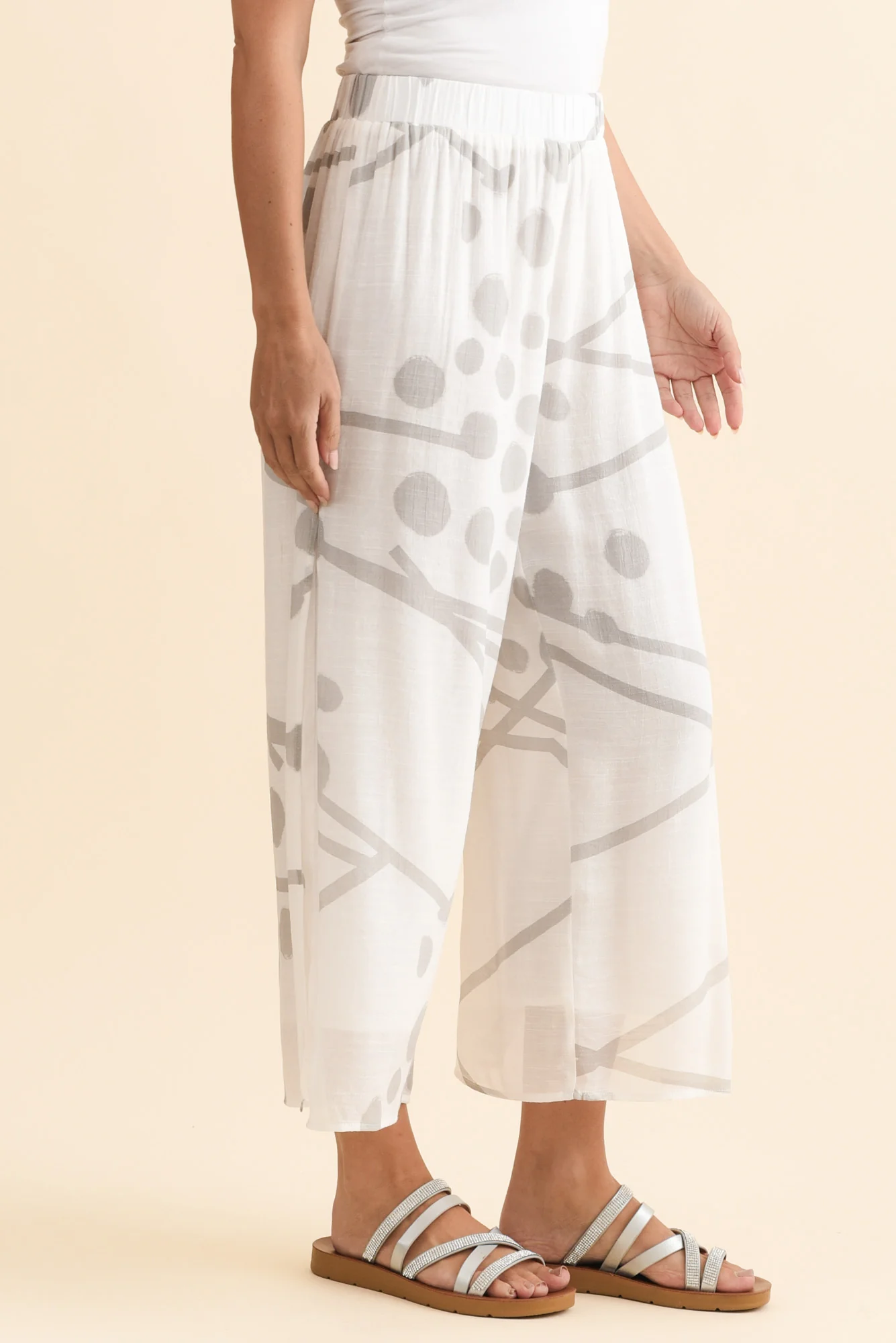 Bryony Grey Geo Layered Pants - Image 3