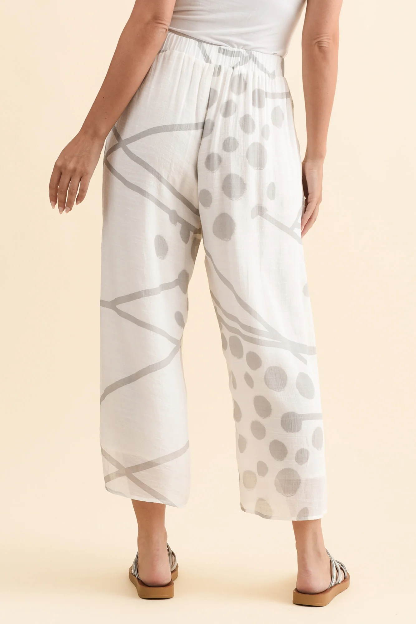 Bryony Grey Geo Layered Pants - Image 4