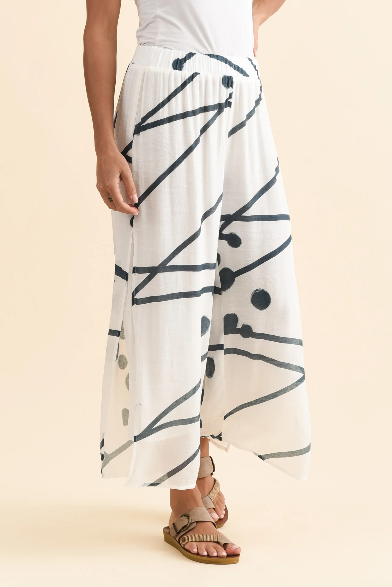 Bryony Navy Geo Layered Pants - Image 3
