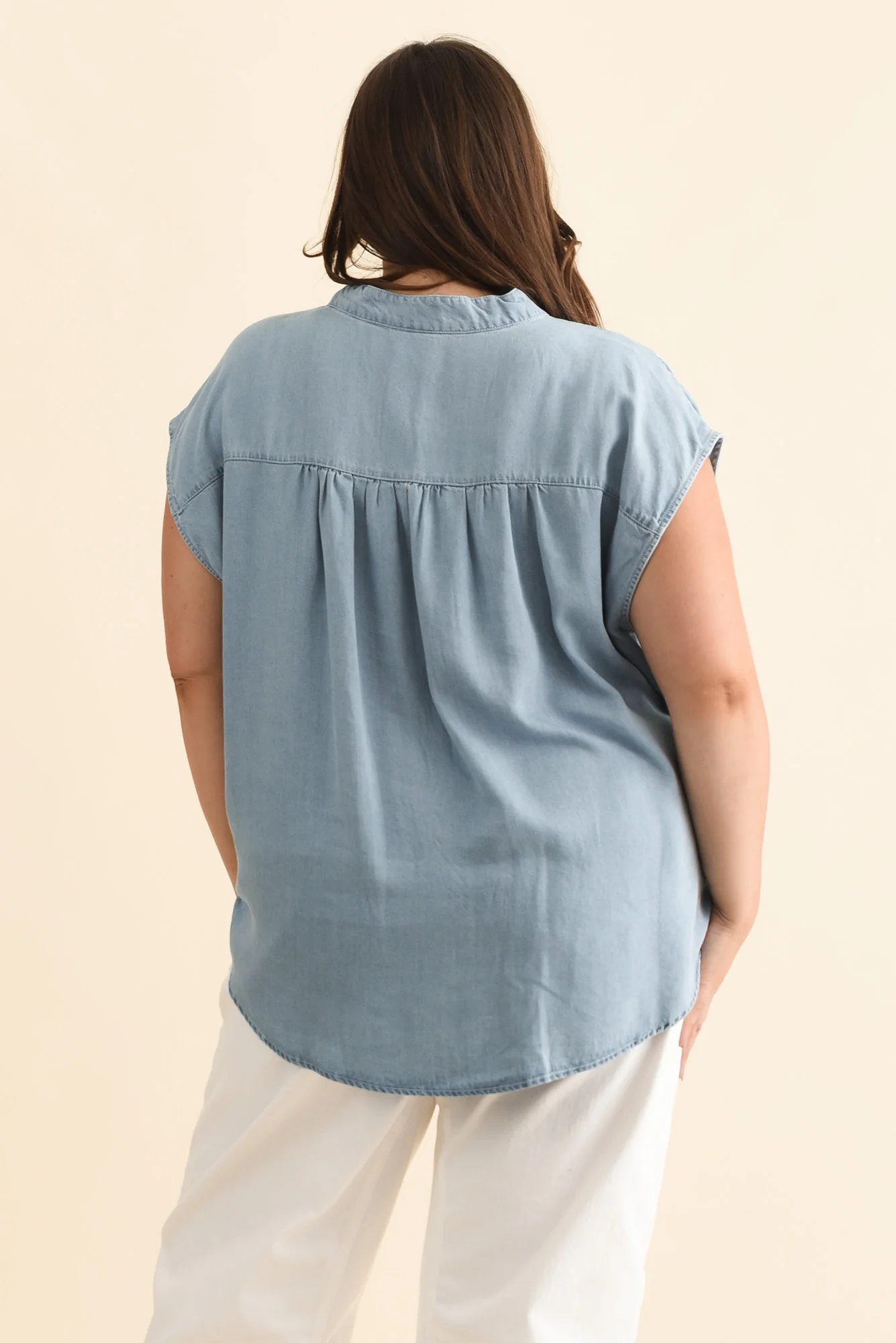 Burwood Light Blue Tencel Top - Image 10