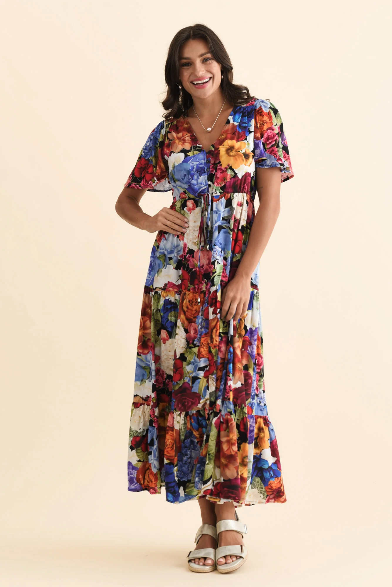 Butler Orange Garden Tie Maxi Dress - Image 2