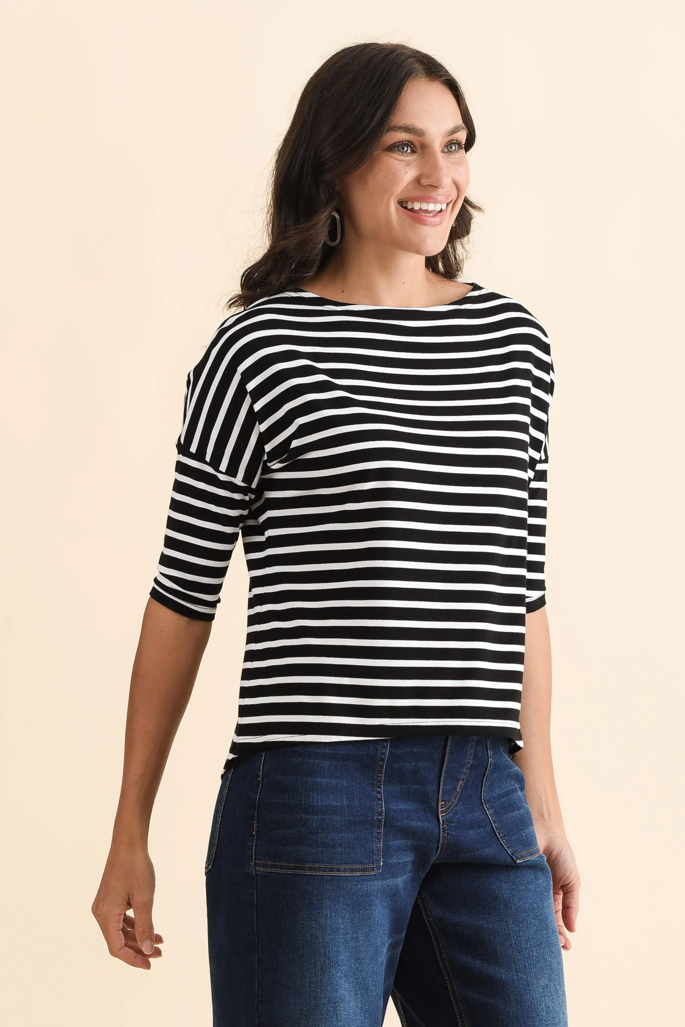Camila Black Stripe Bamboo Top - Image 4
