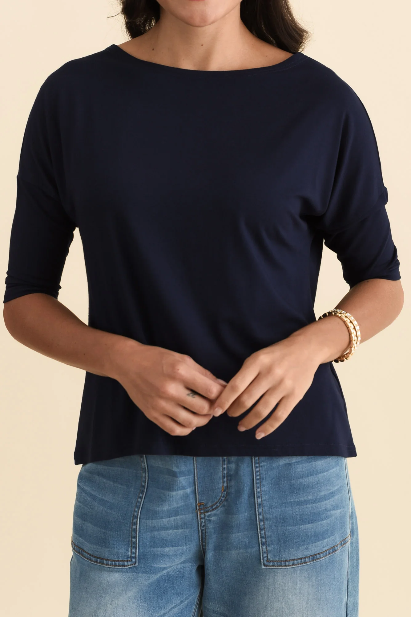 Camila Navy Bamboo Top - Image 6