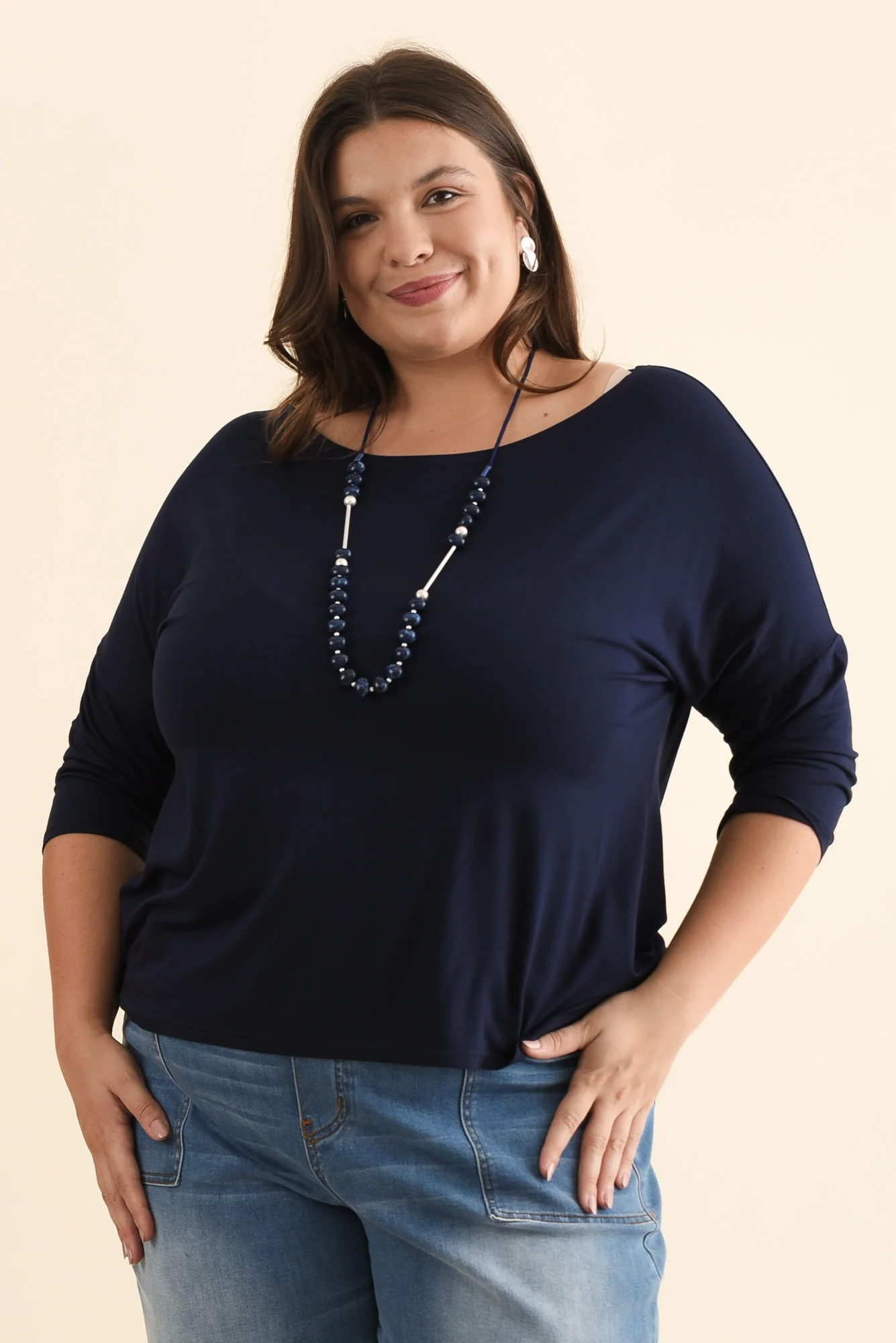 Camila Navy Bamboo Top - Image 9