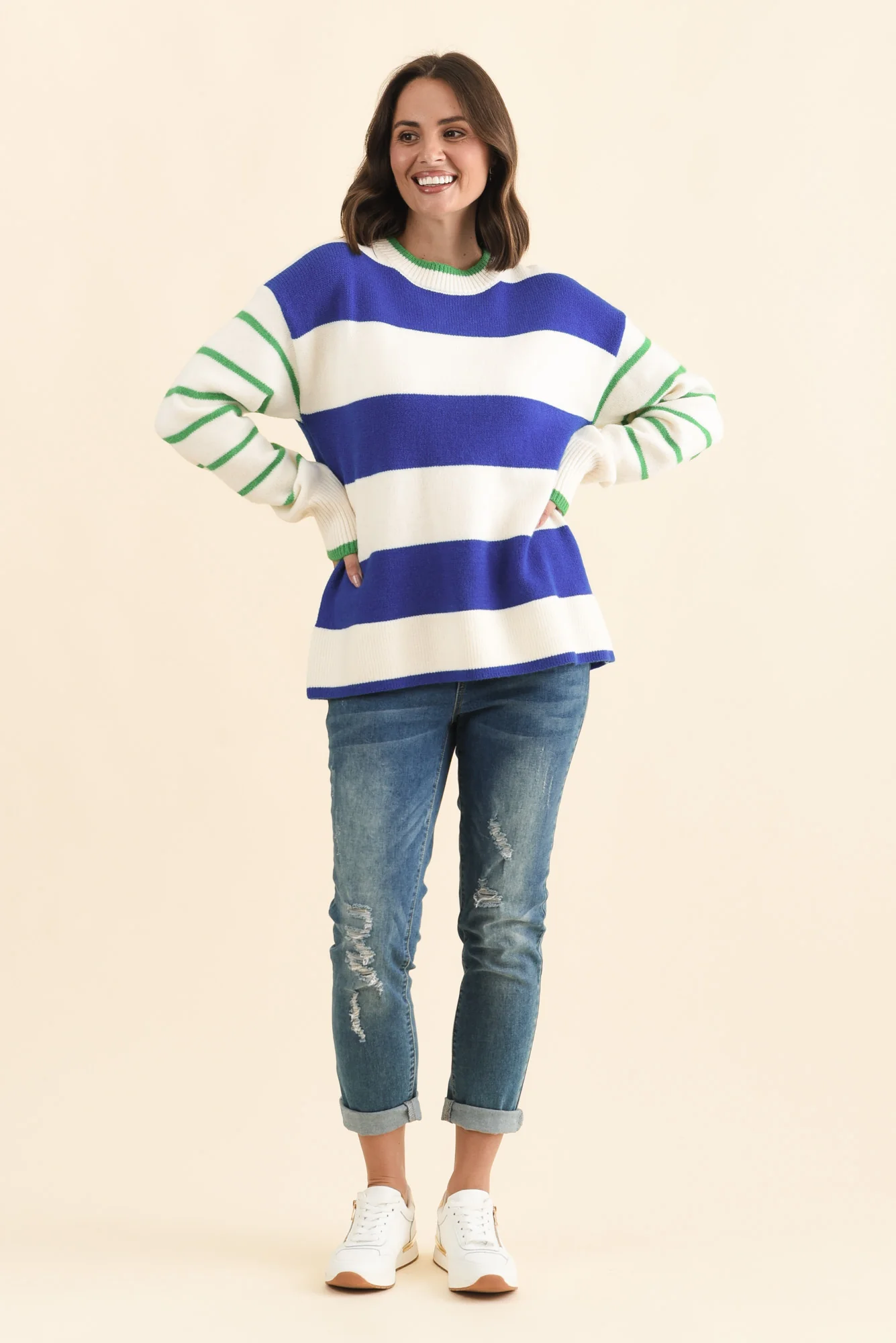 Camryn Blue Stripe Knit Jumper - Image 6