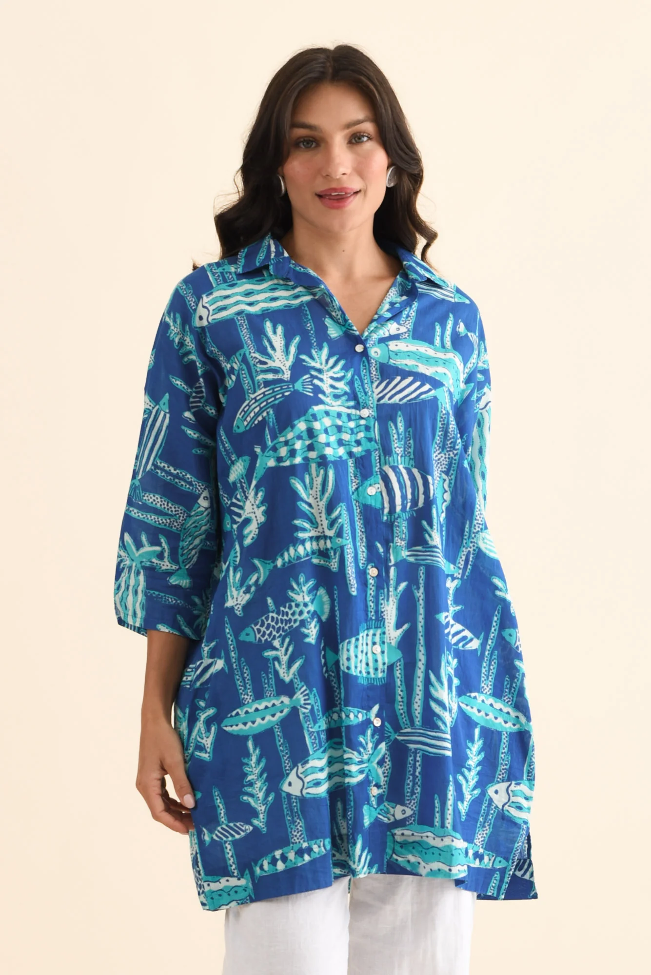 Carden Cobalt Sea Cotton Tunic