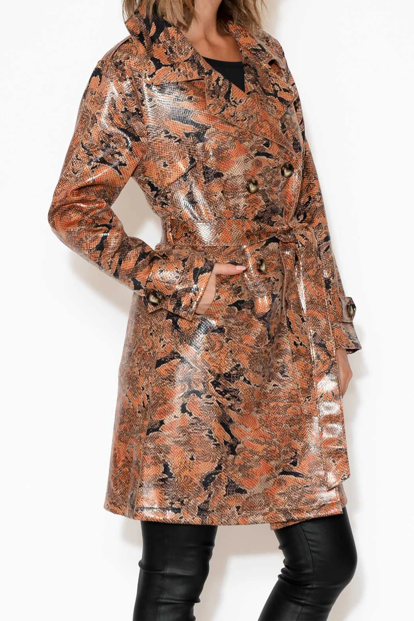 Carissa Tan Snake Coat - Image 3
