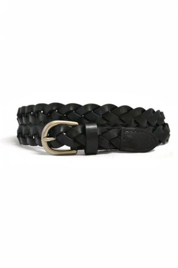 Carol Black Plaited Leather Belt