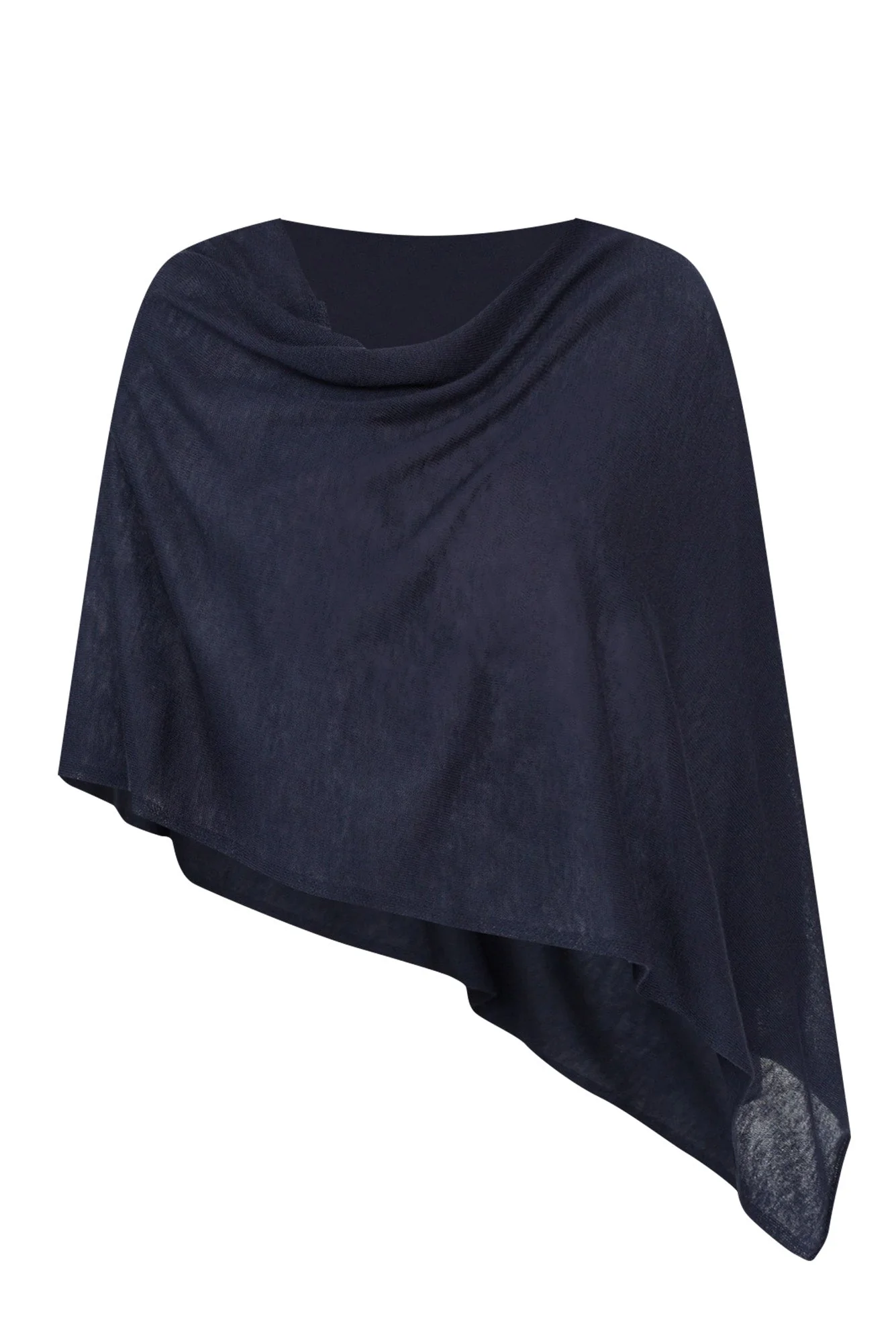 Carrie Navy Cashmere Bamboo Poncho - Image 6