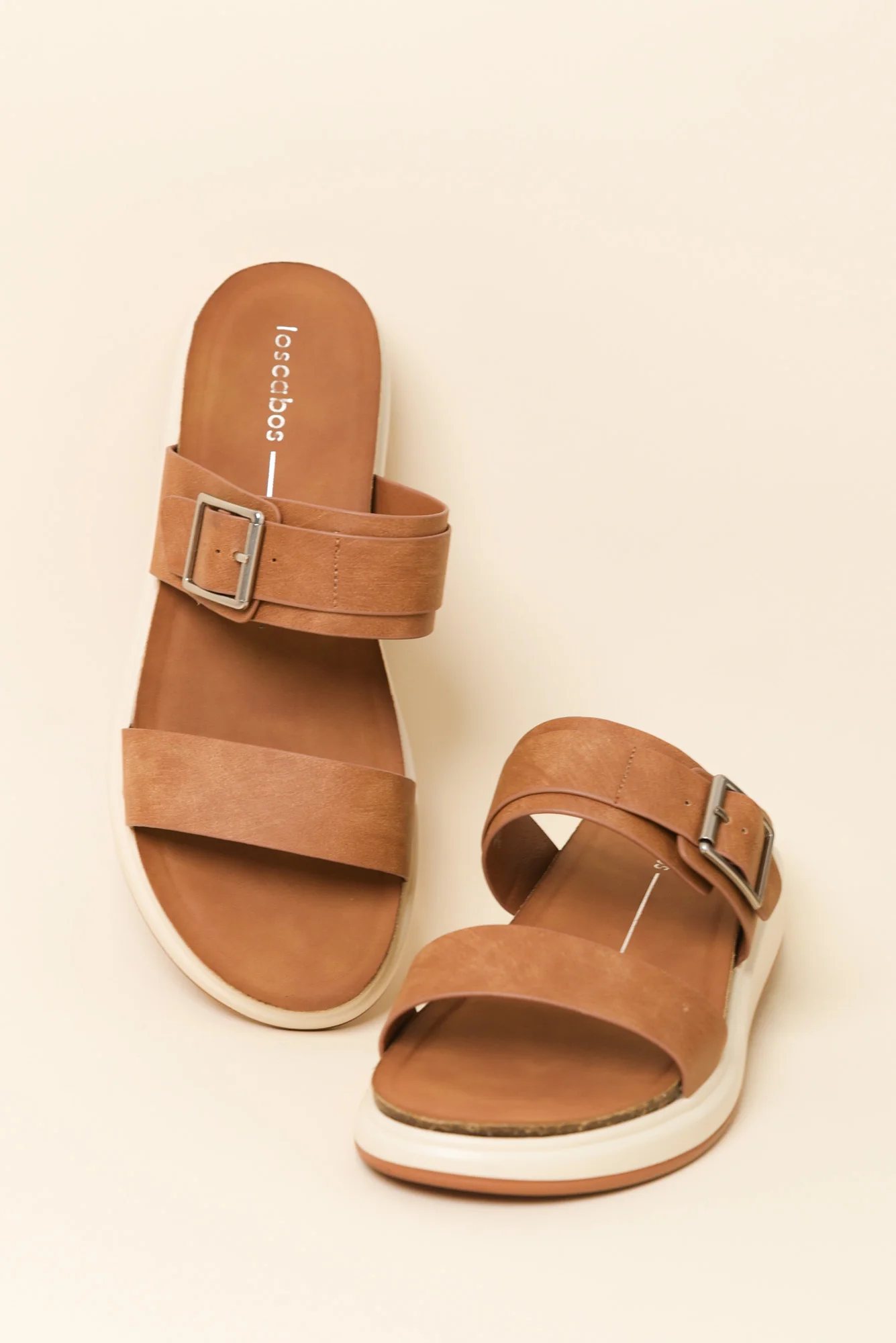 Carta Tan Platform Buckle Slide - Image 3